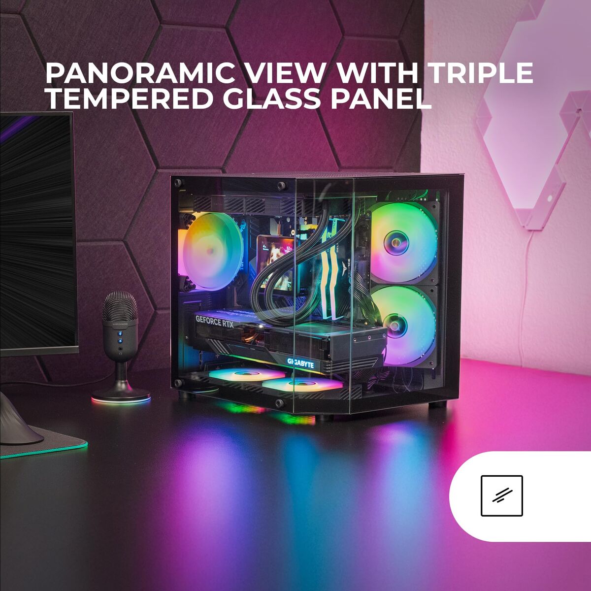 Image de ATX Semi-tower Box Mars Gaming MC3TLITE Black