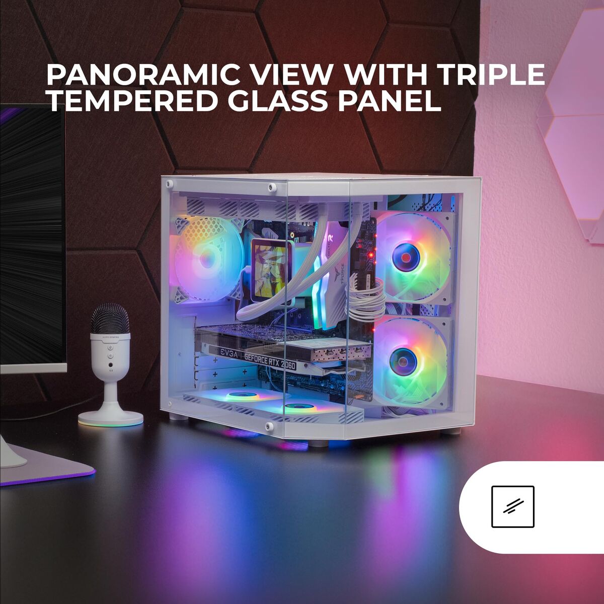 Picture of ATX Semi-tower Box Mars Gaming MC3TLITEW White