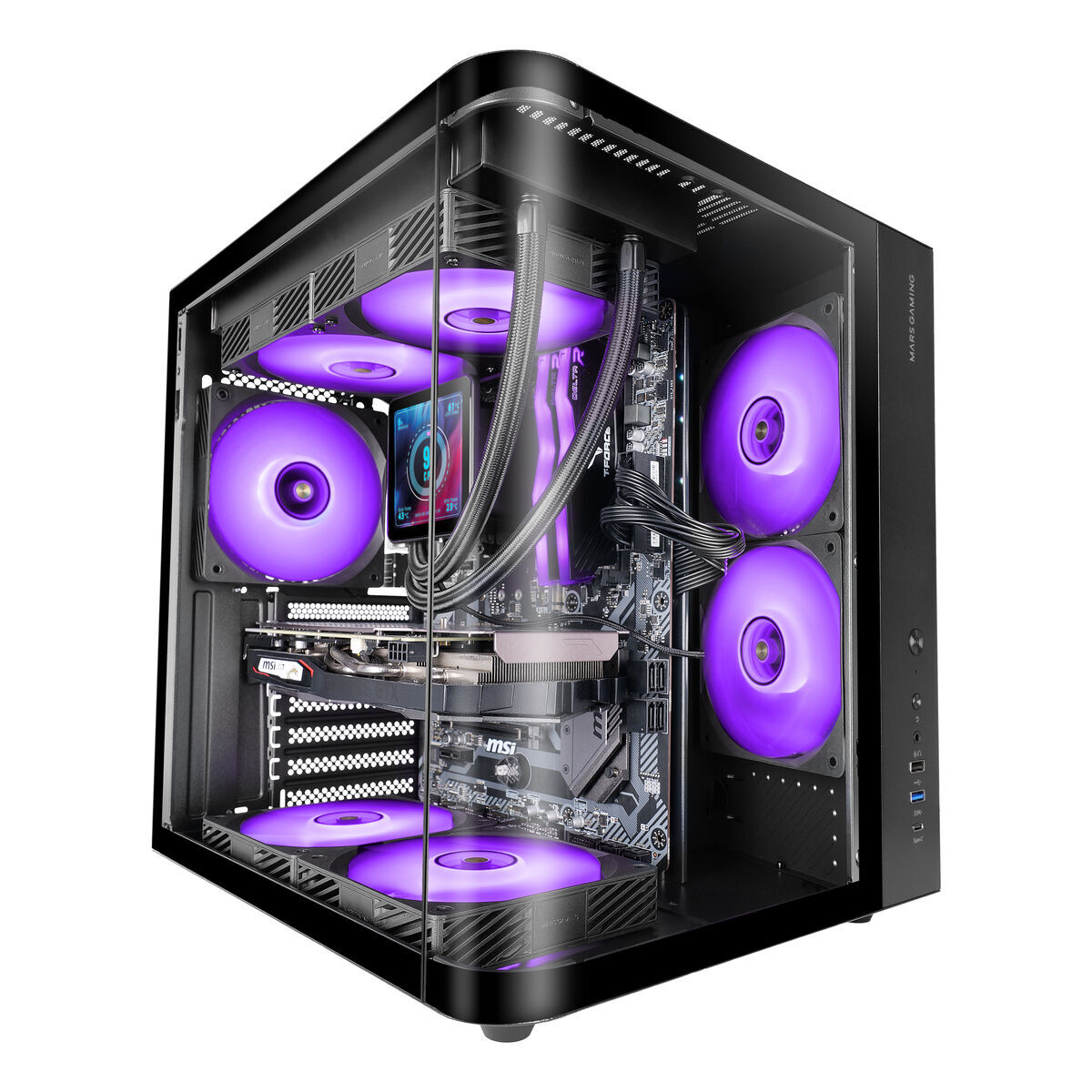 Picture of ATX Semi-tower Box Mars Gaming MCCURV Black