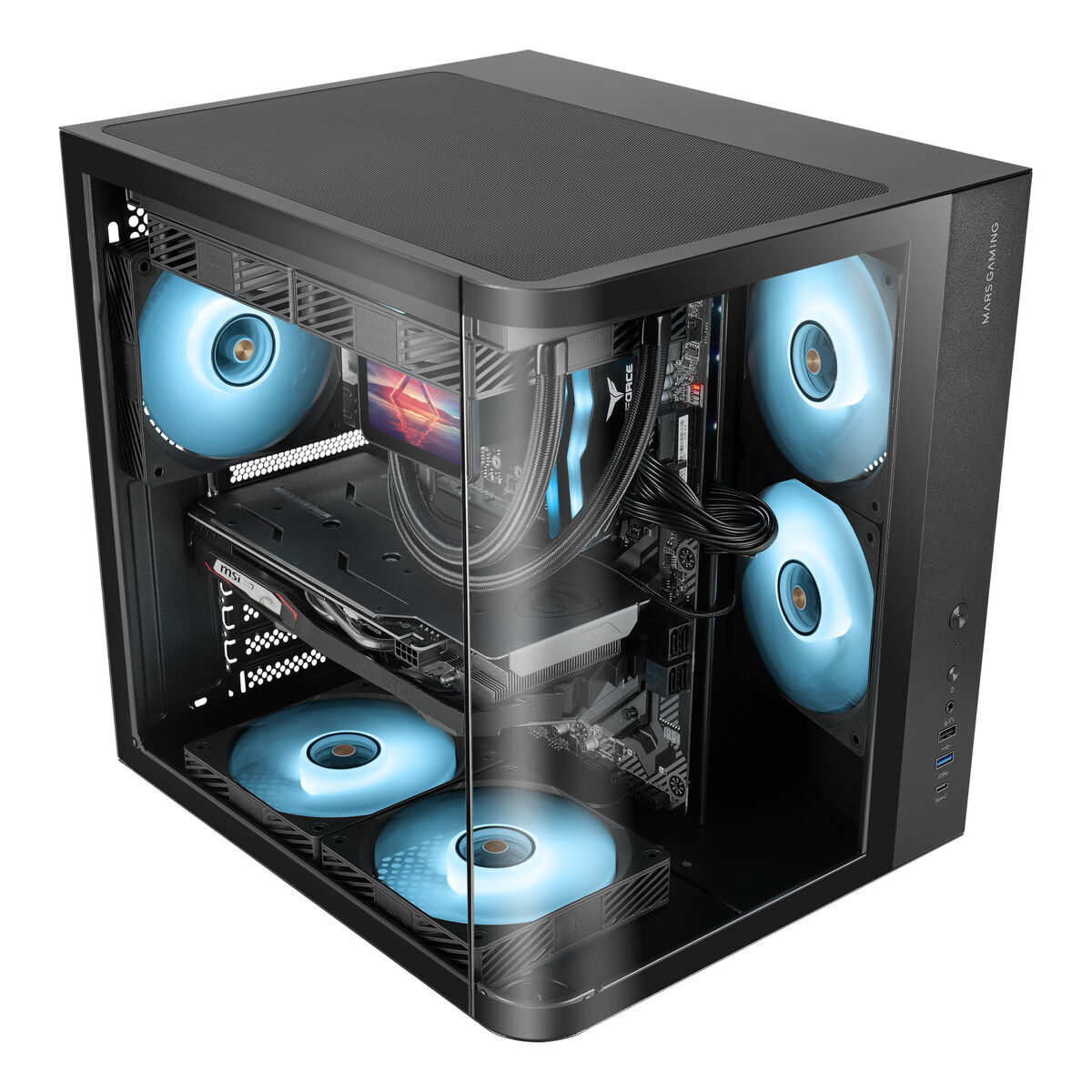 Picture of ATX Semi-tower Box Mars Gaming MCCURV Black