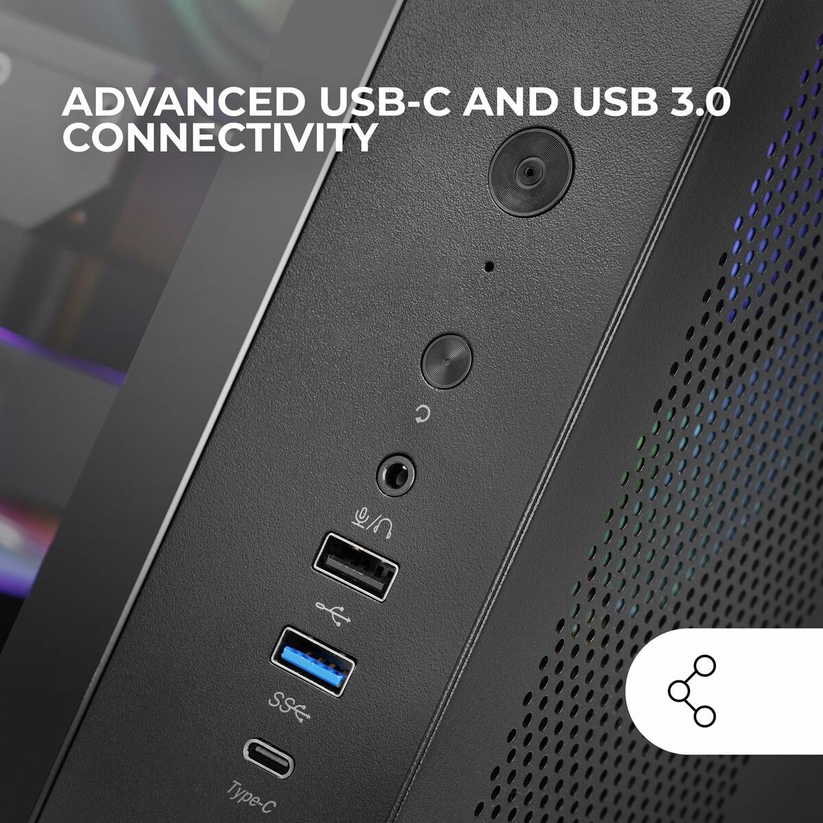 Picture of ATX Semi-tower Box Mars Gaming MCCURV Black