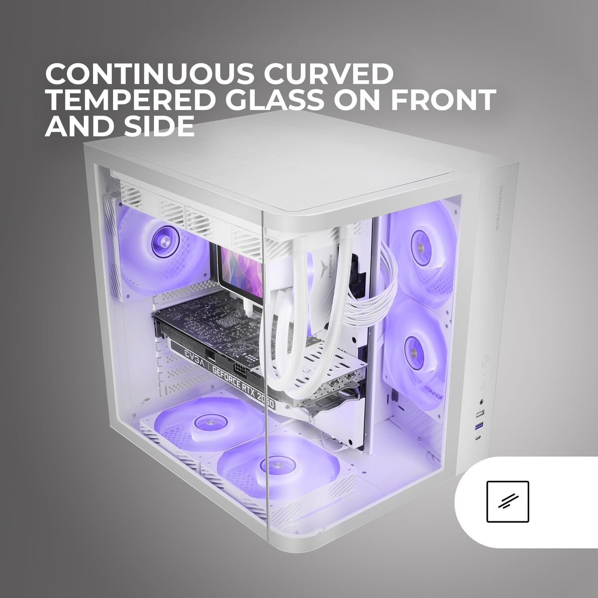 Afbeeldingen van ATX Semi-tower Box Mars Gaming MCCURVW White