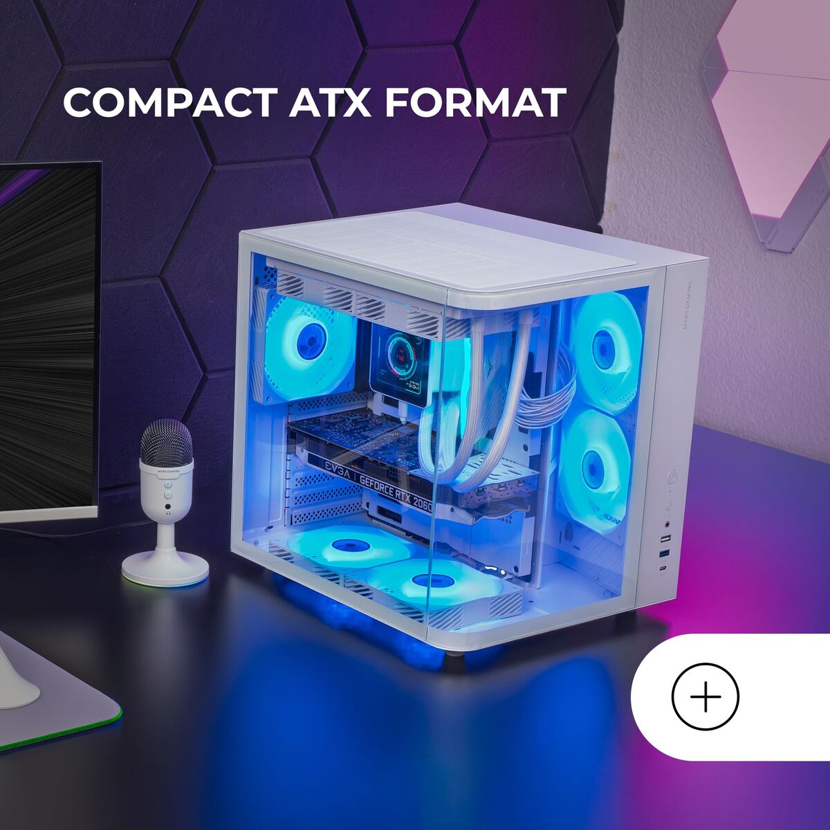 Afbeeldingen van ATX Semi-tower Box Mars Gaming MCCURVW White