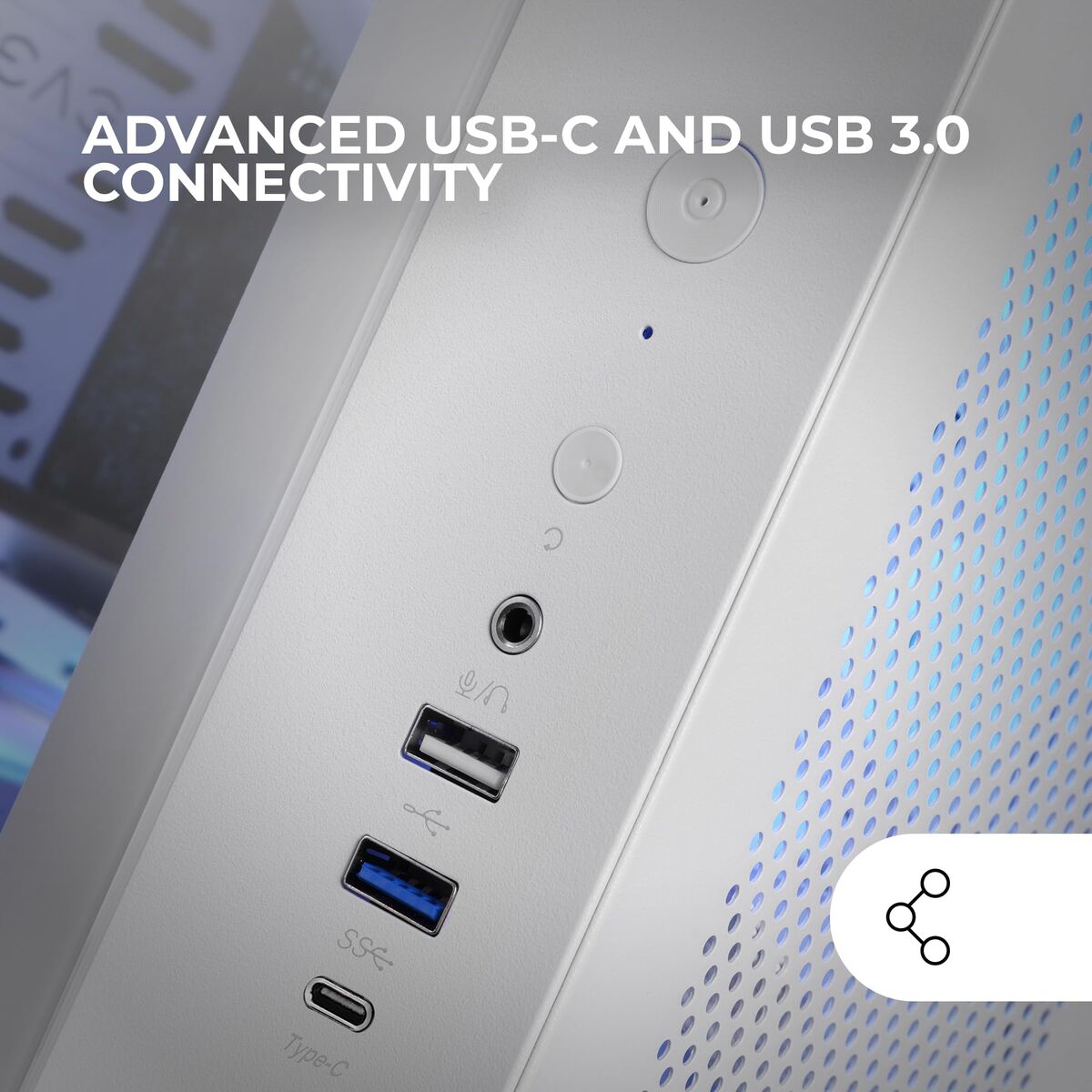 Afbeeldingen van ATX Semi-tower Box Mars Gaming MCCURVW White