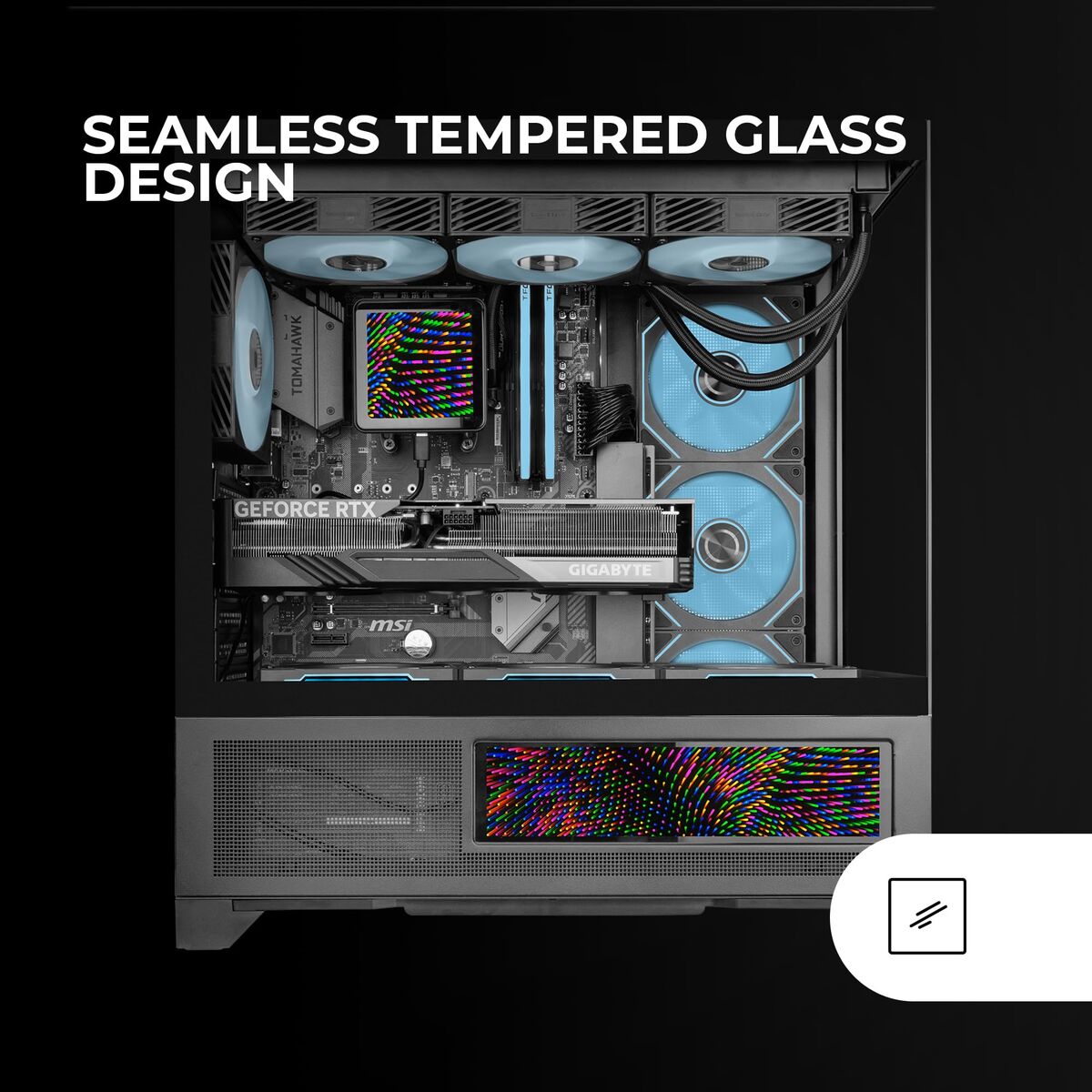 Picture of ATX Semi-tower Box Mars Gaming MCLCDX Black