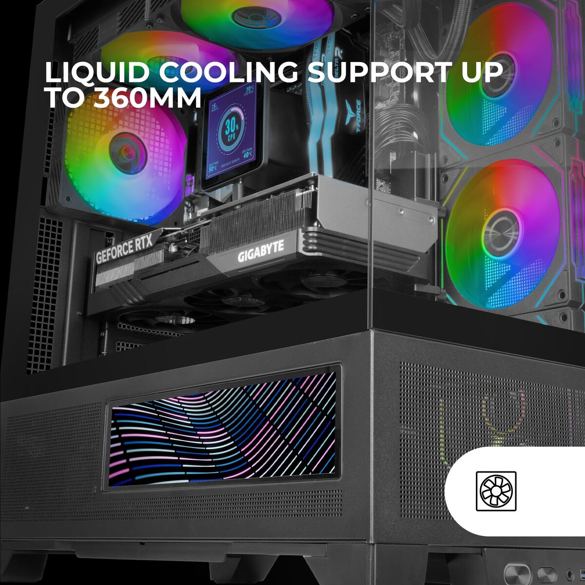 Picture of ATX Semi-tower Box Mars Gaming MCLCDX Black