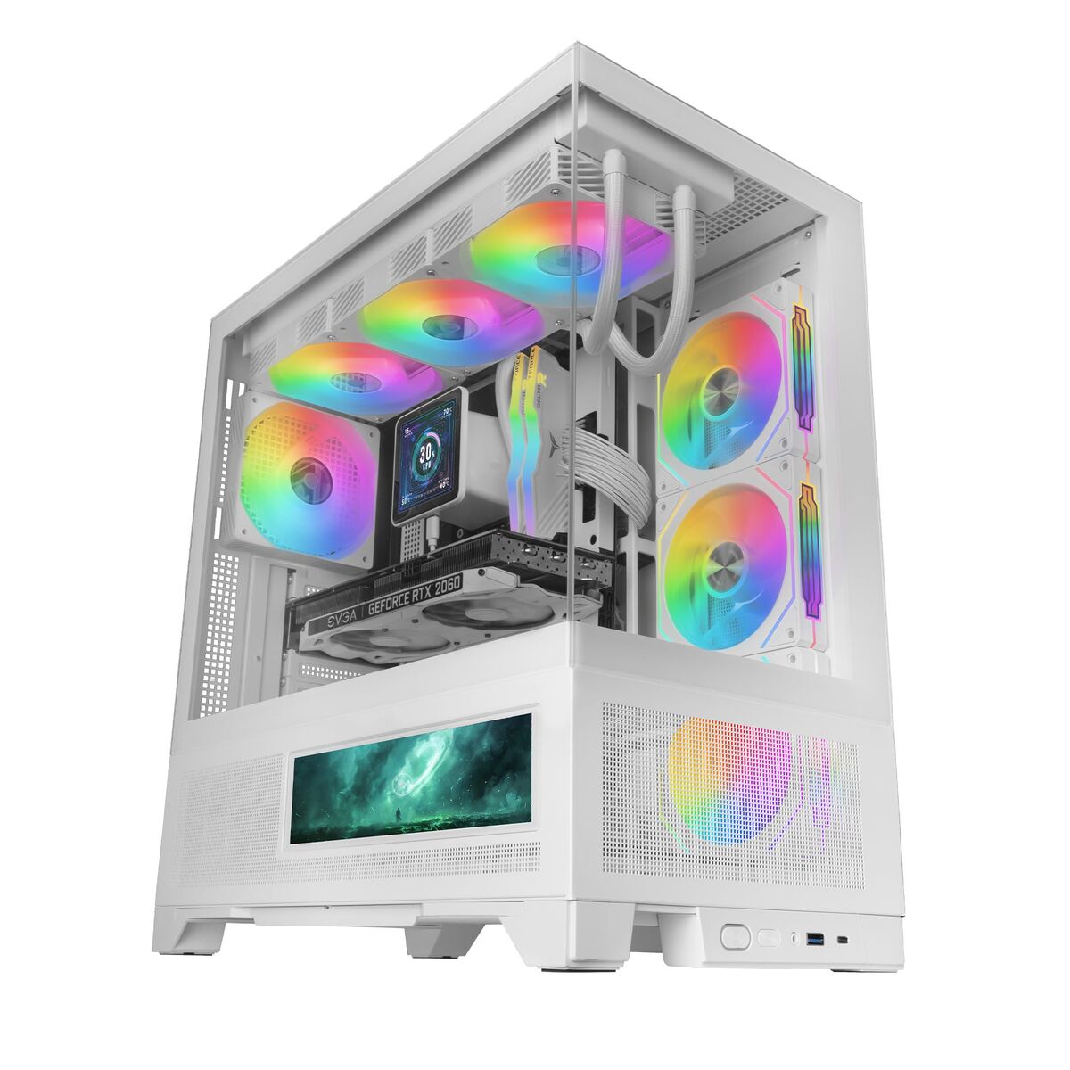 Picture of ATX Semi-tower Box Mars Gaming MCLCDXW White