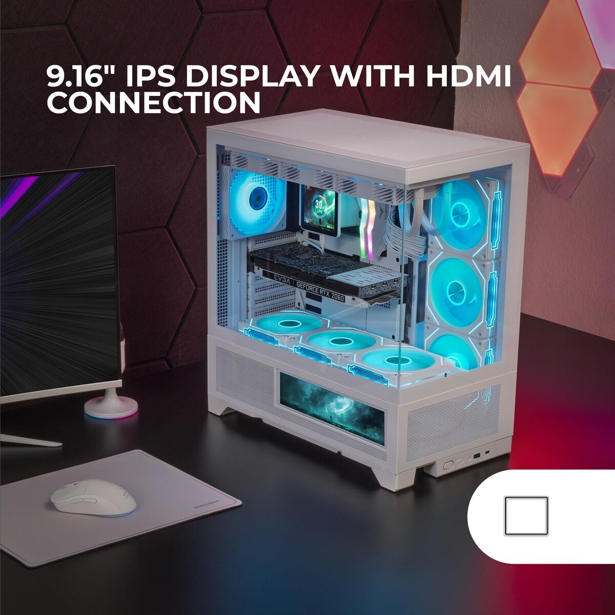 Picture of ATX Semi-tower Box Mars Gaming MCLCDXW White