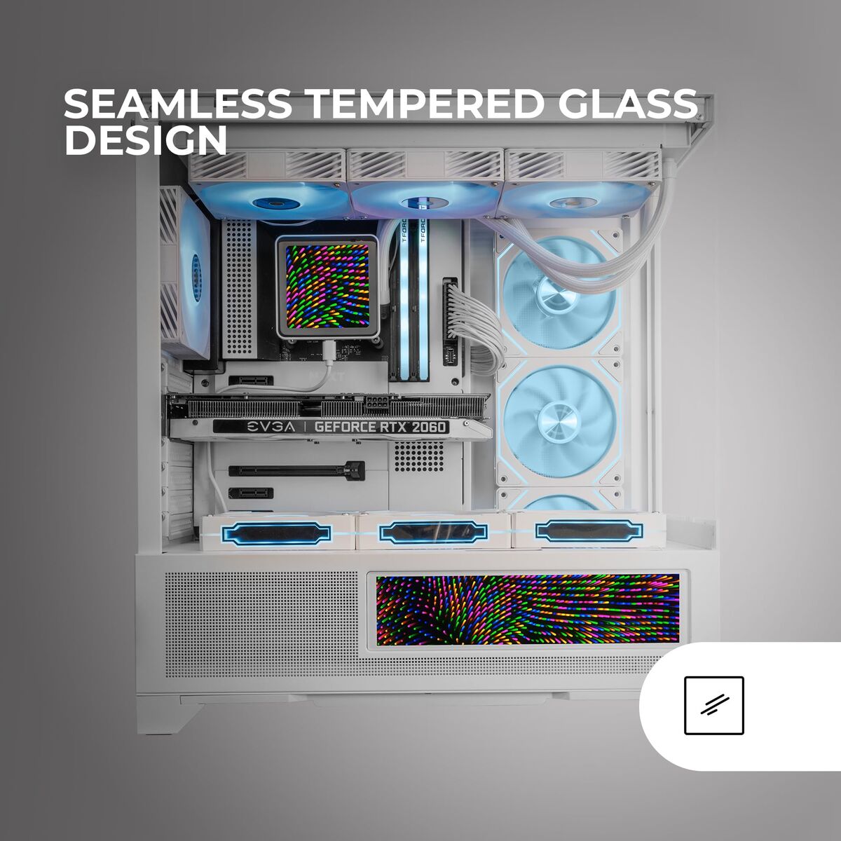 Picture of ATX Semi-tower Box Mars Gaming MCLCDXW White