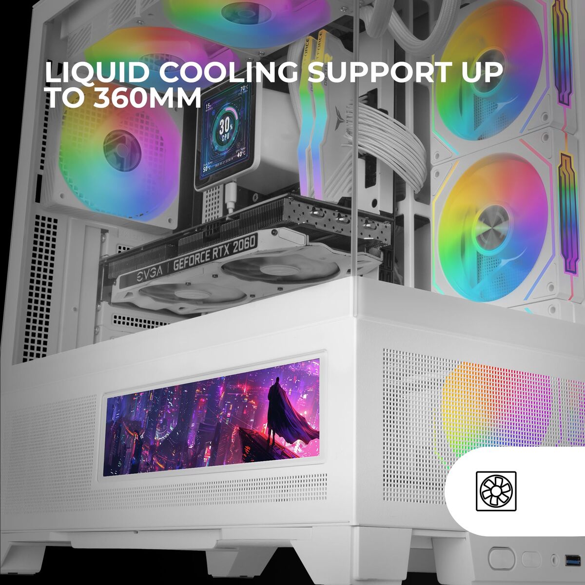 Picture of ATX Semi-tower Box Mars Gaming MCLCDXW White