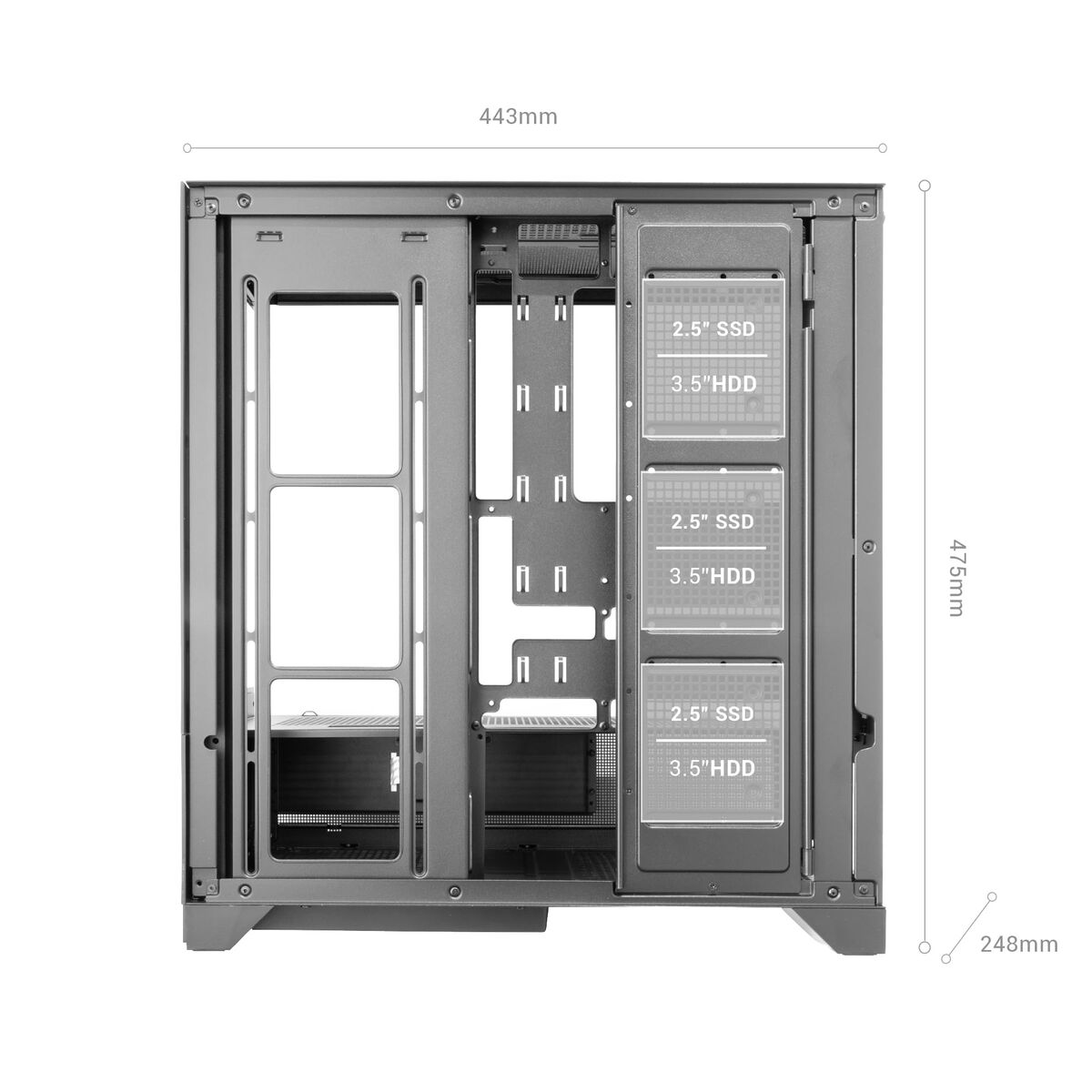 Picture of ATX Semi-tower Box Mars Gaming MCLCDXW White