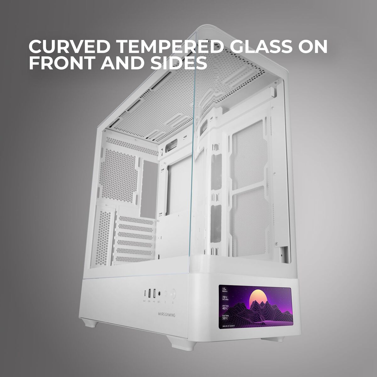 Afbeeldingen van ATX Semi-tower Box Mars Gaming MCLCDPROW White