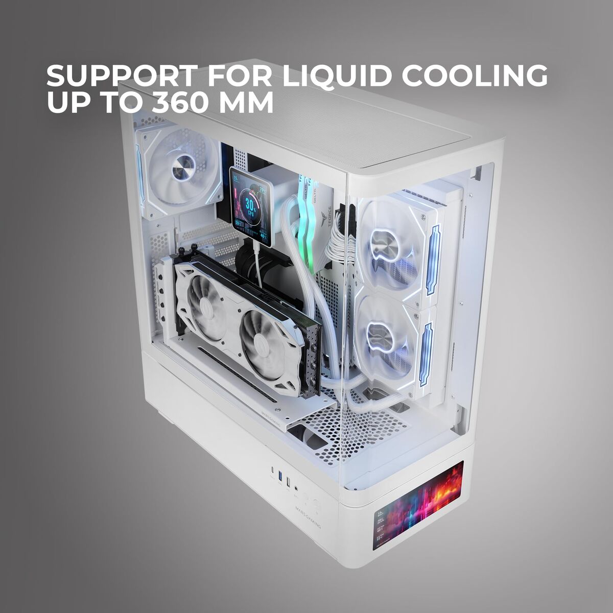 Afbeeldingen van ATX Semi-tower Box Mars Gaming MCLCDPROW White