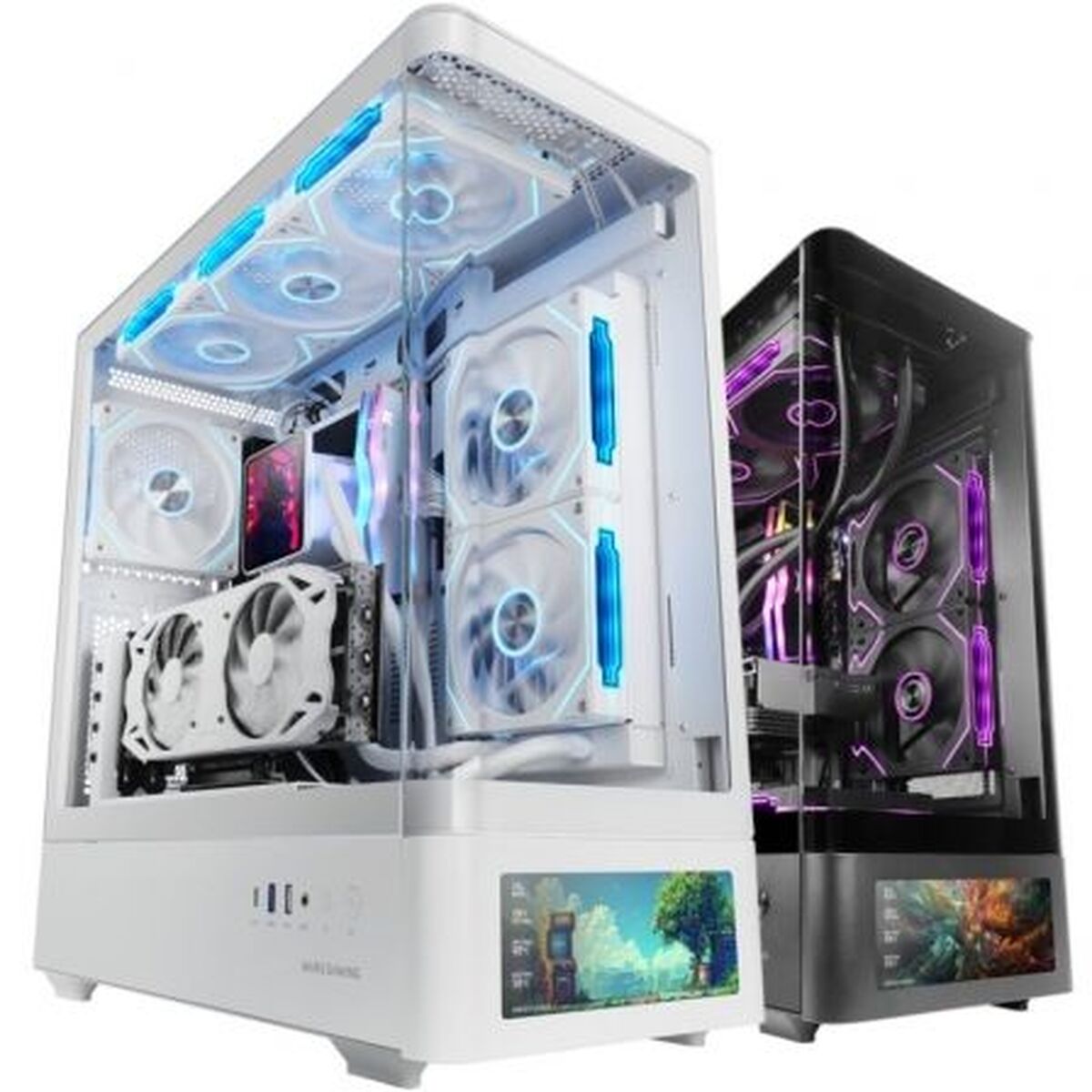 Afbeeldingen van ATX Semi-tower Box Mars Gaming MCLCDPROW White