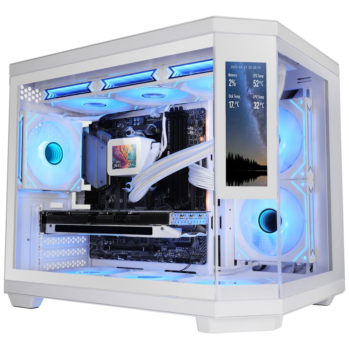 Picture of ATX Semi-tower Box Mars Gaming MC3TCORELCDMW White