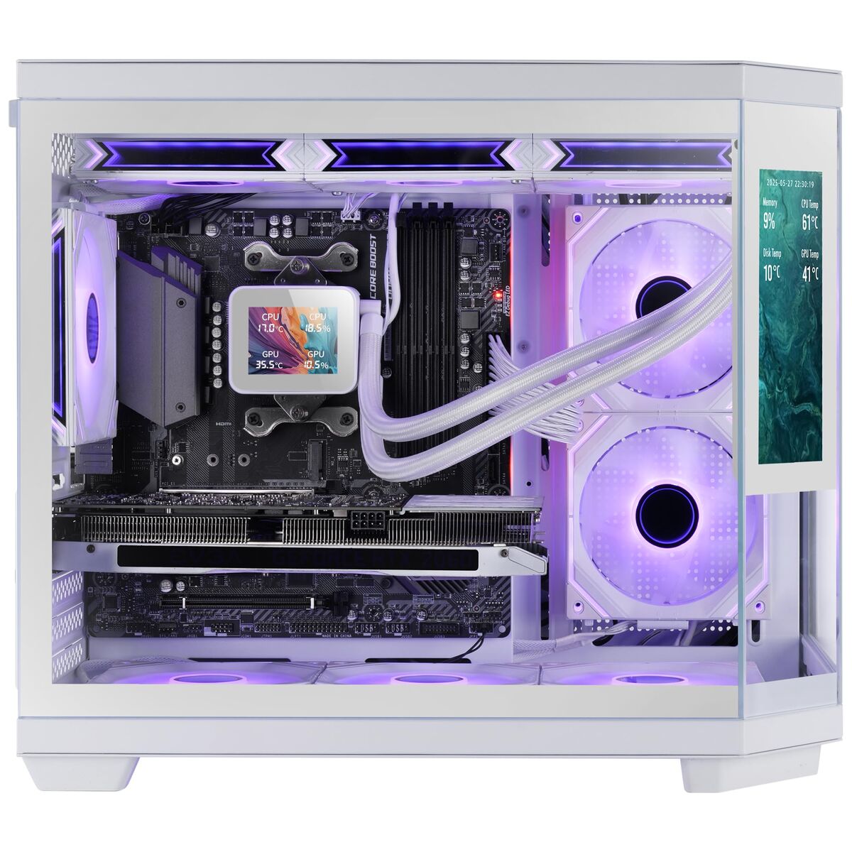 Picture of ATX Semi-tower Box Mars Gaming MC3TCORELCDMW White