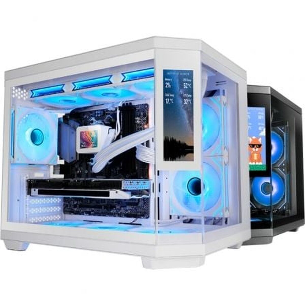 Picture of ATX Semi-tower Box Mars Gaming MC3TCORELCDMW White