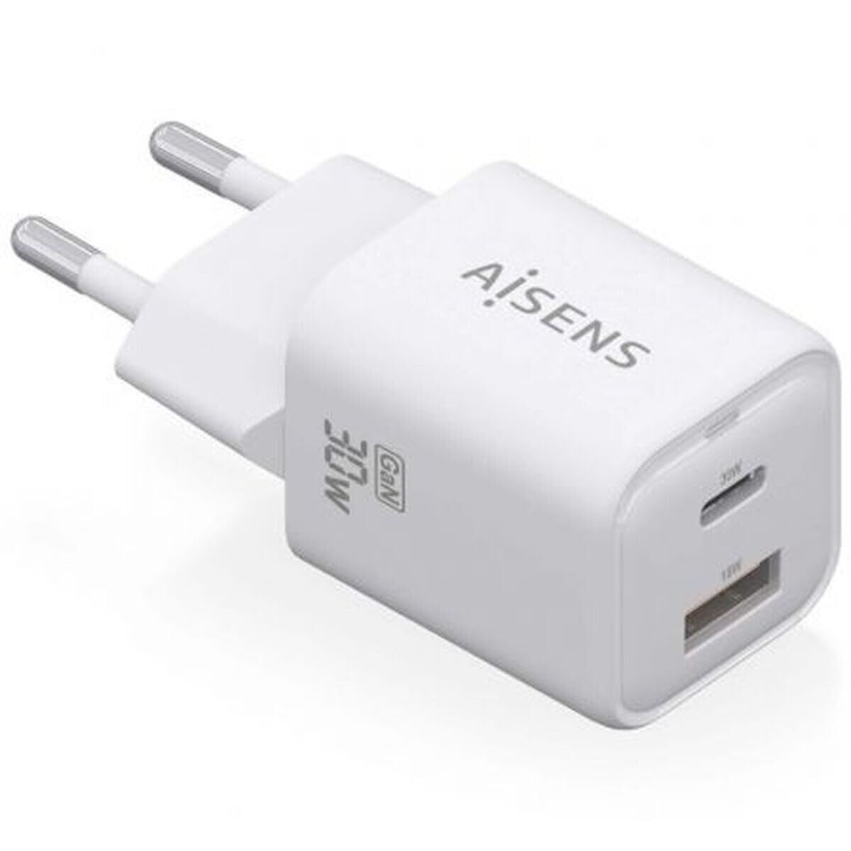 Wall Charger Aisens ASCH-30W2P020-W White Multicolour 33 W