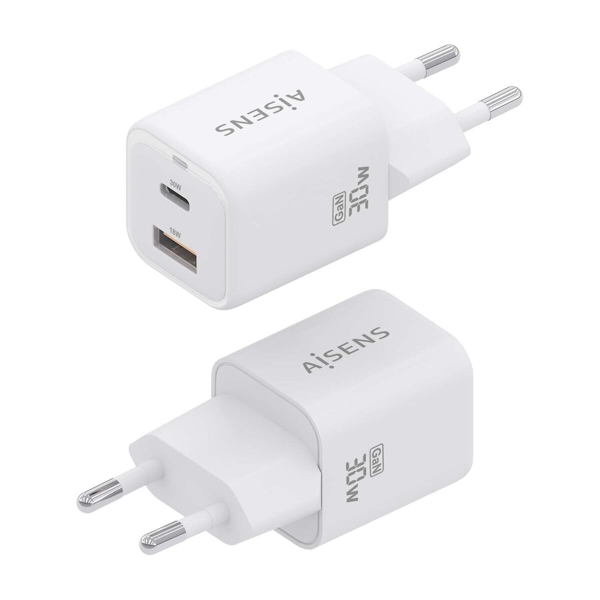 Picture of Wall Charger Aisens ASCH-30W2P020-W White Multicolour 33 W