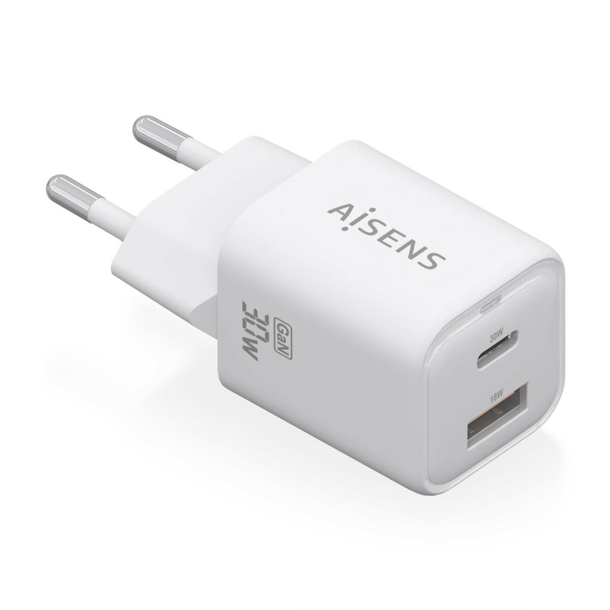 Wall Charger Aisens ASCH-30W2P020-W White Multicolour 33 W
