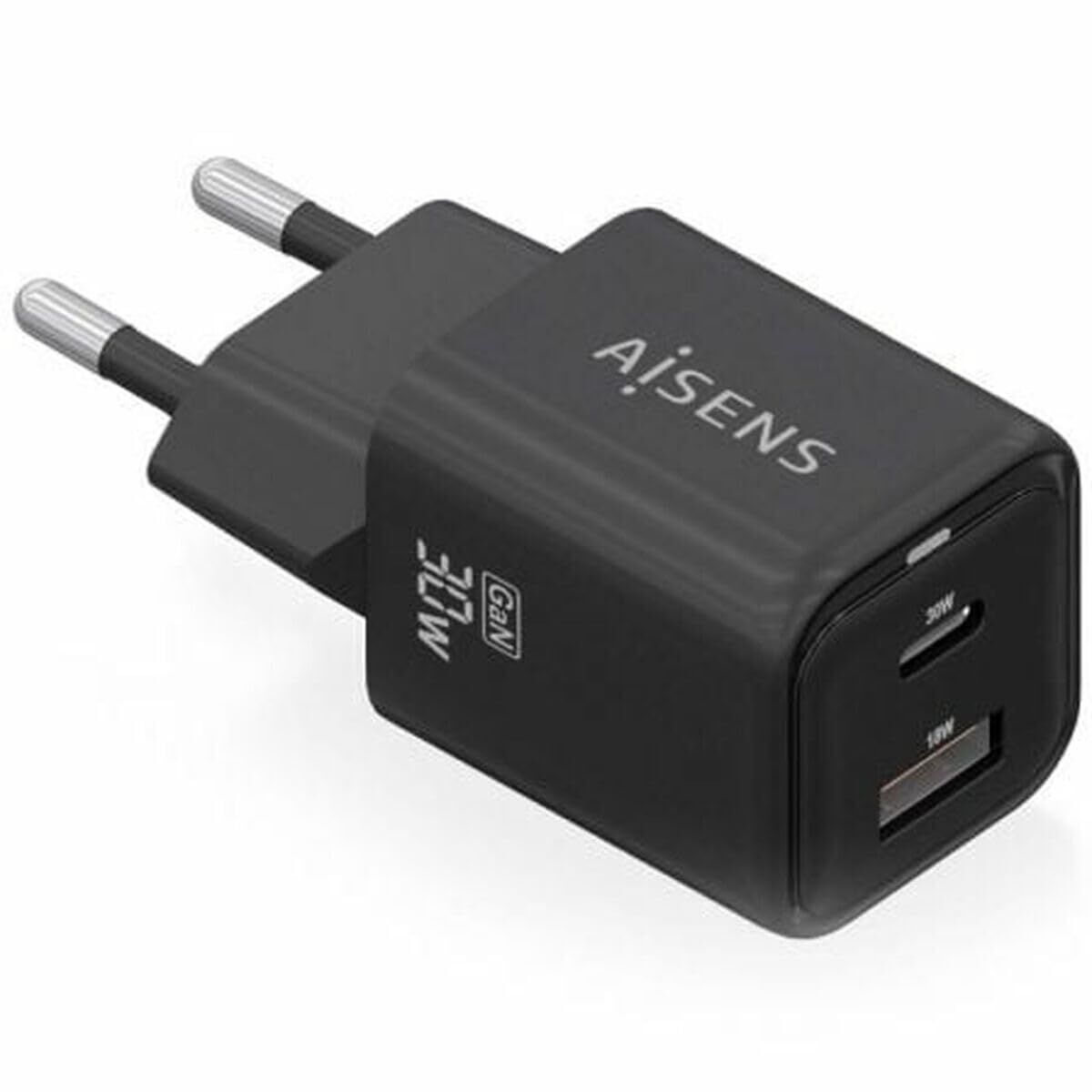 Wall Charger Aisens ASCH-30W2P021-BK Black Multicolour 33 W