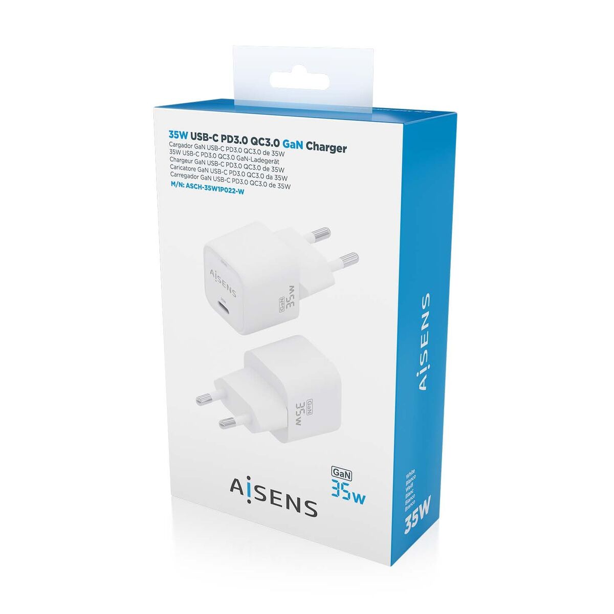 Wall Charger Aisens ASCH-35W1P022-W White Multicolour 35 W