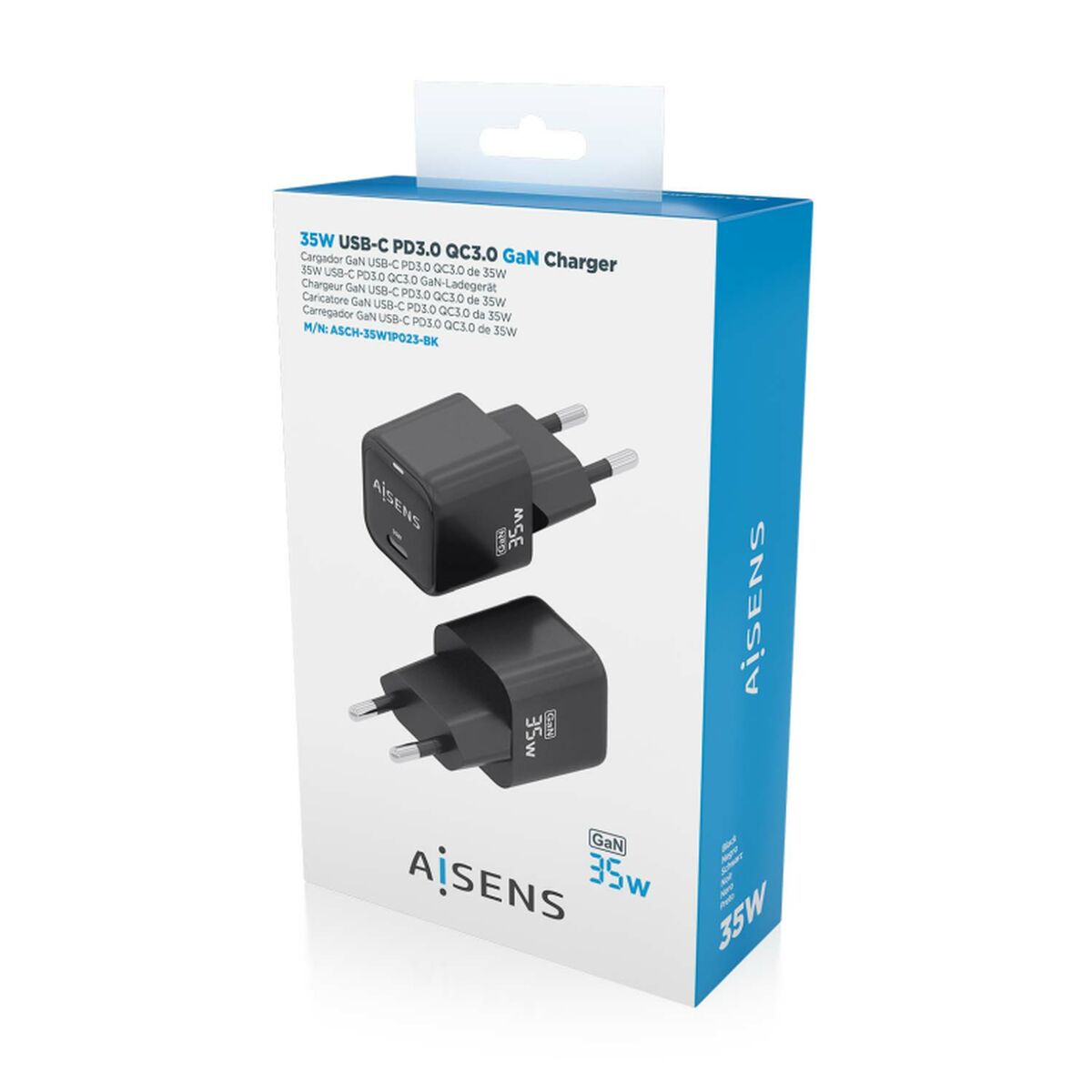 Picture of Wall Charger Aisens ASCH-35W1P023-BK Black Multicolour 35 W