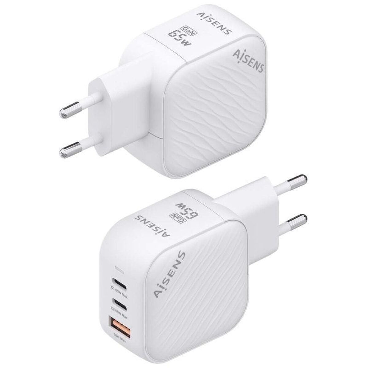 Wall Charger Aisens ASCH-65W3P026-W White Multicolour 65 W