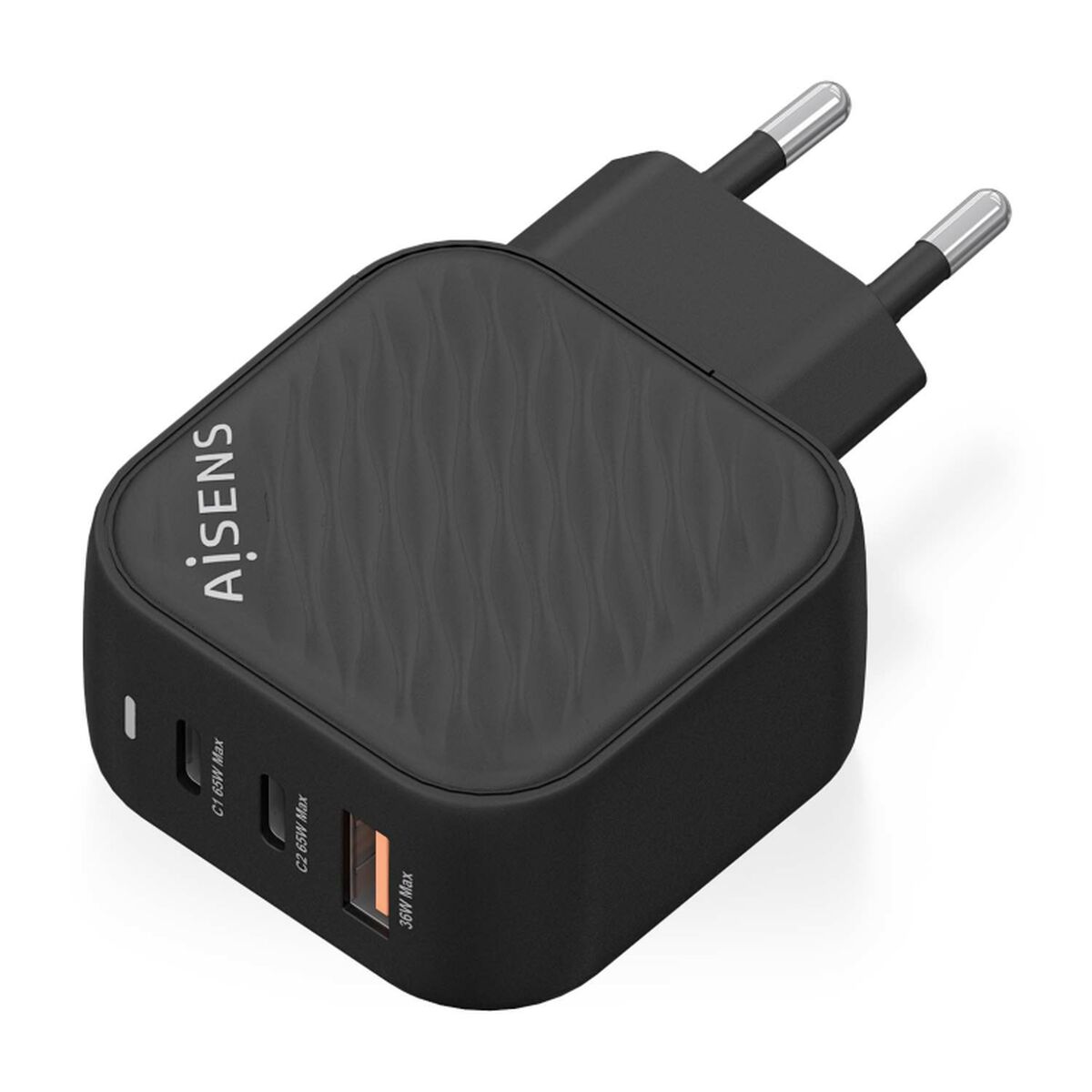 Wall Charger Aisens ASCH-65W3P027-BK Black Multicolour 65 W