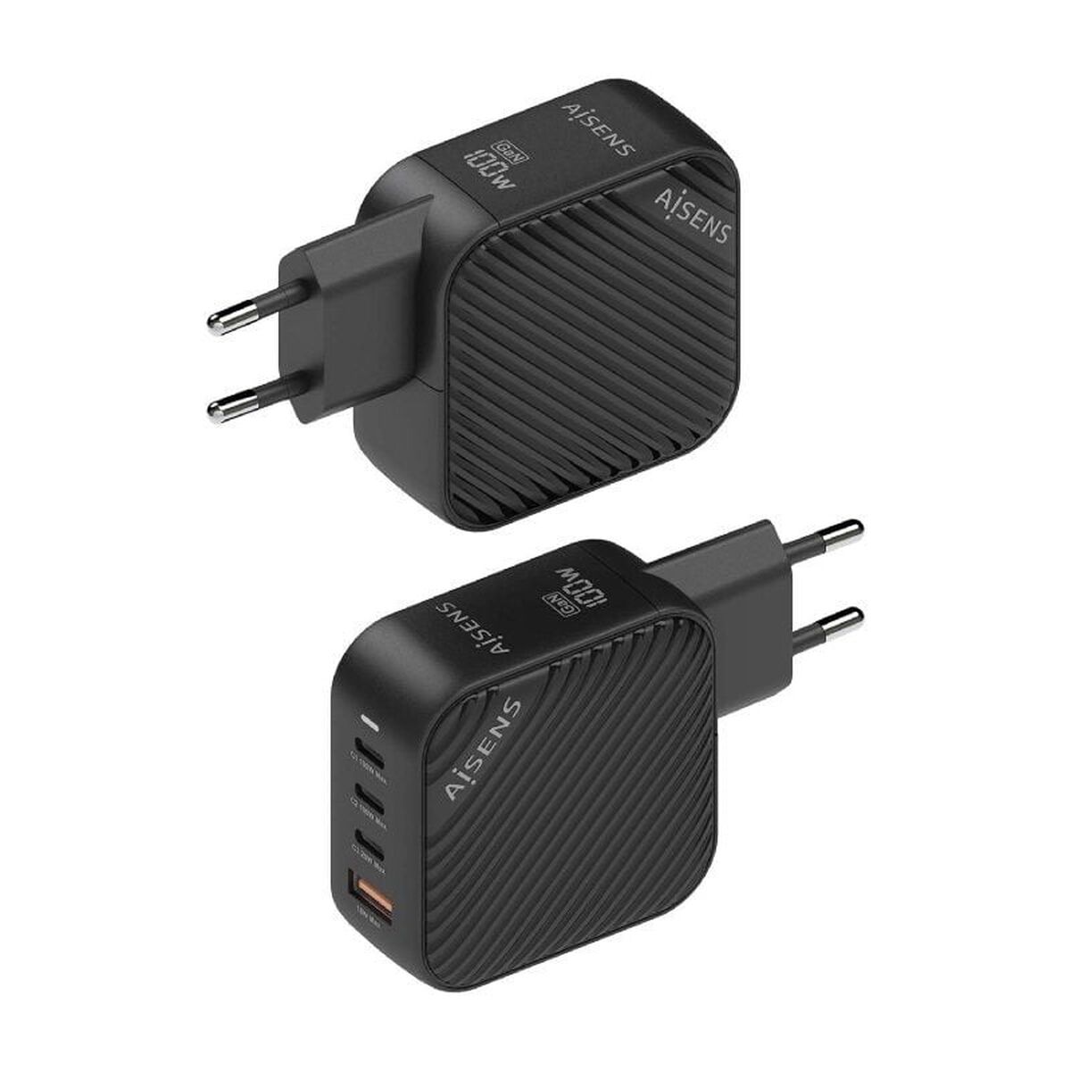 Wall Charger Aisens ASCH-100W4P029-BK Black Multicolour 100 W
