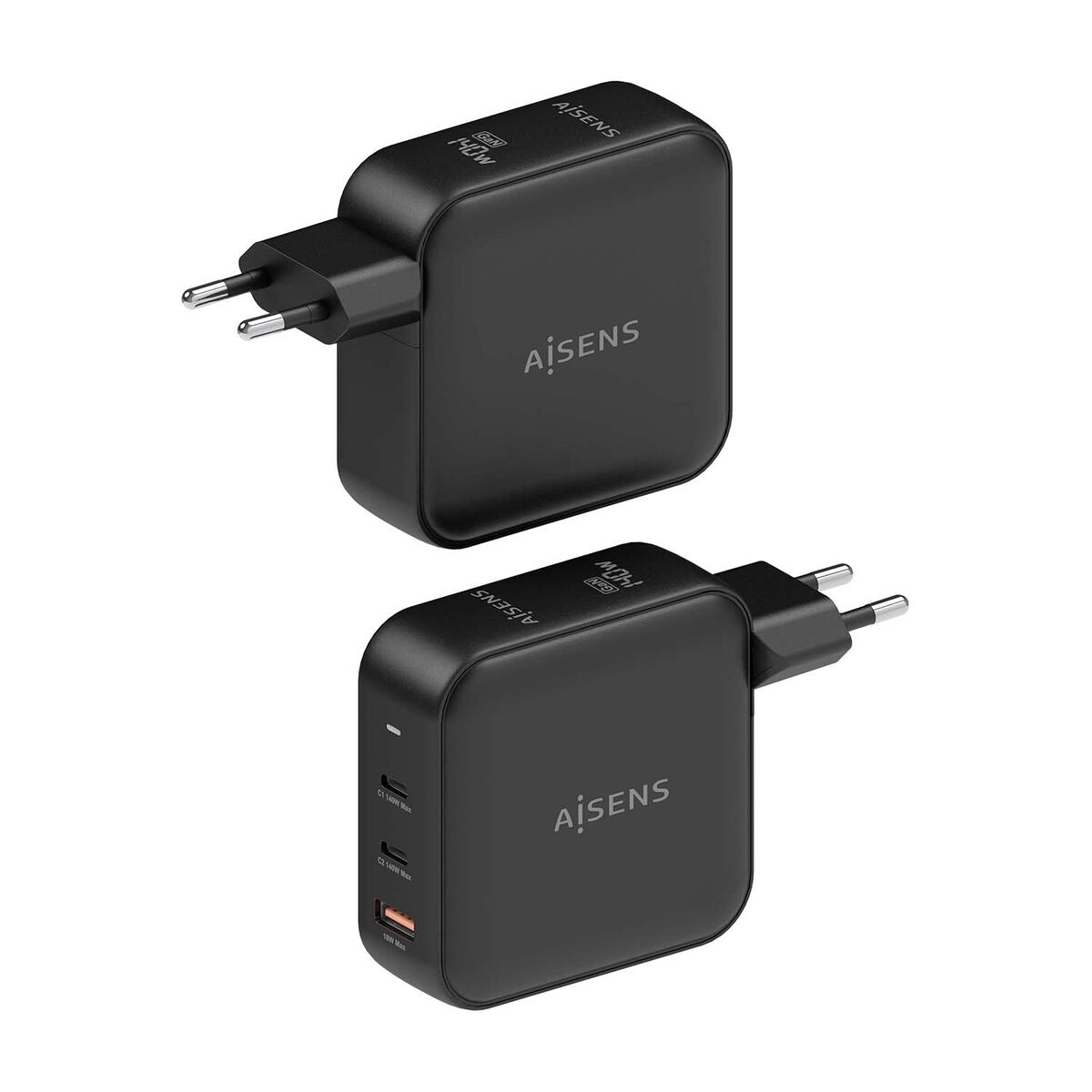 Sieninis įkroviklis Aisens ASCH-140W3P031-BK Juoda Spalvotas 140 W