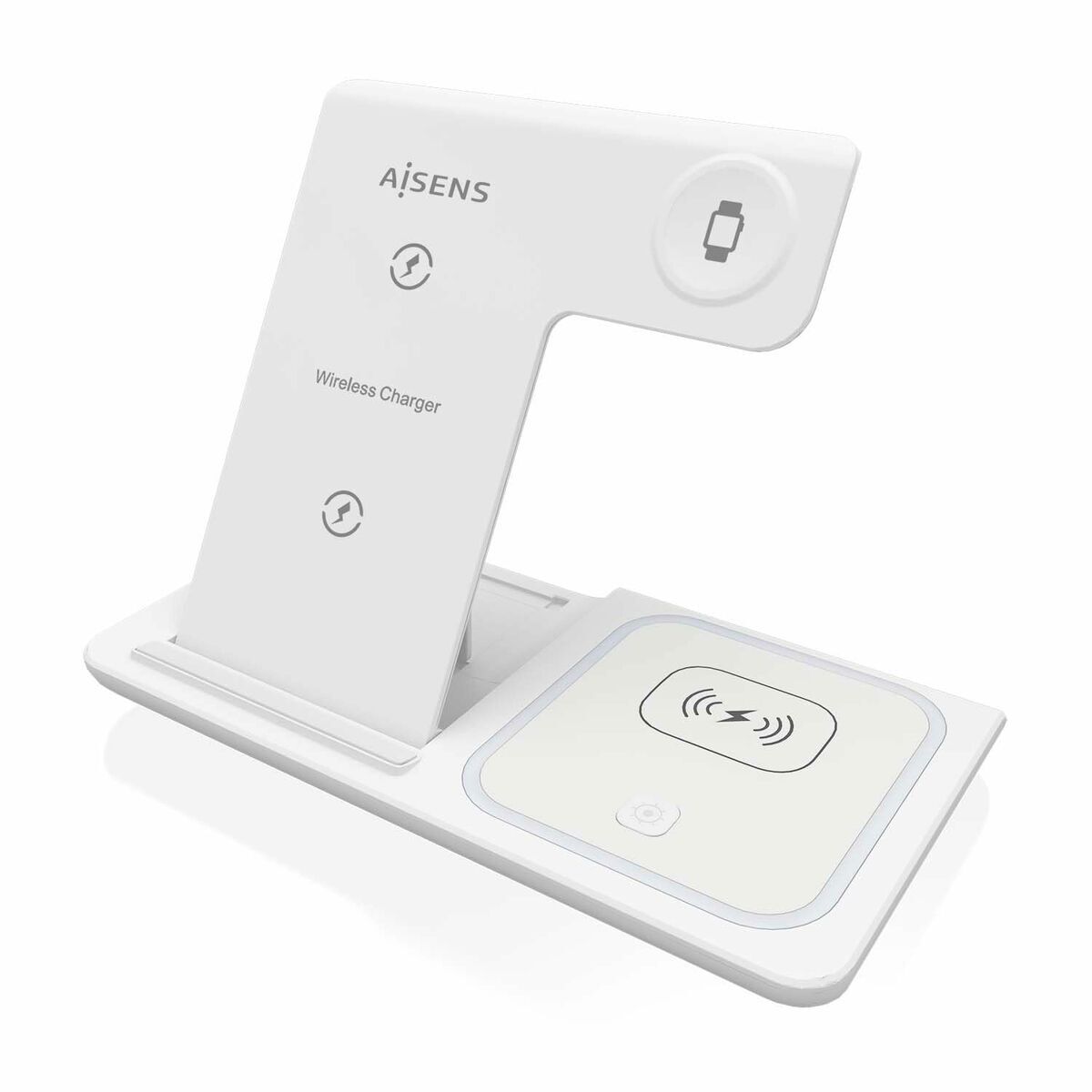 Cordless Charger Aisens ASCH-15W3WC044-W 3-in-1