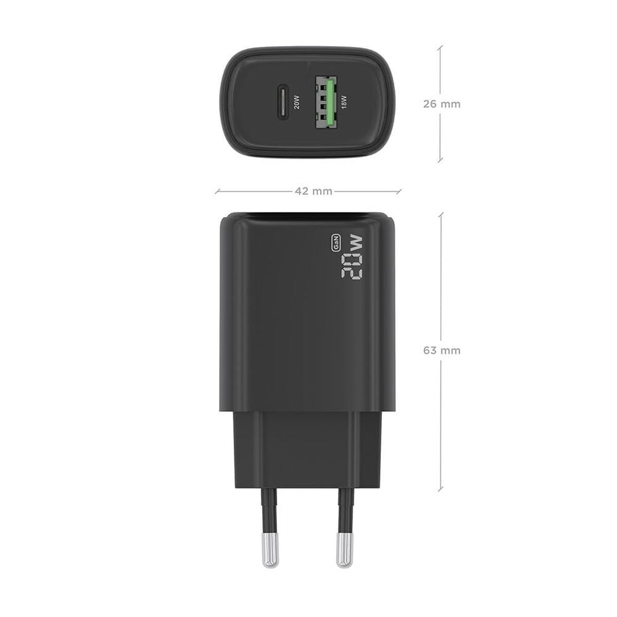 Wall Charger Aisens A110-0910 Black 20 W