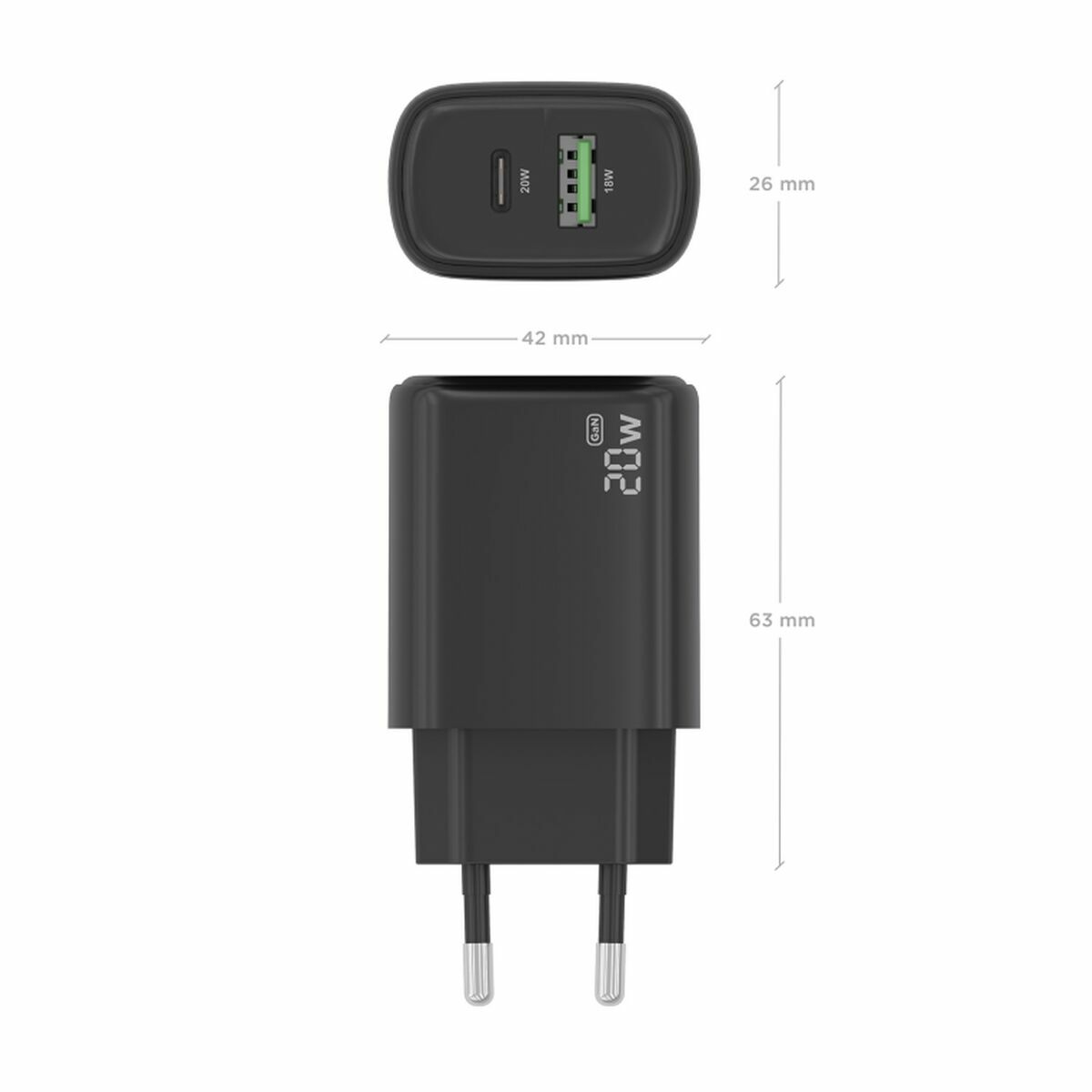 Picture of Wall Charger Aisens A110-0910 Black 20 W