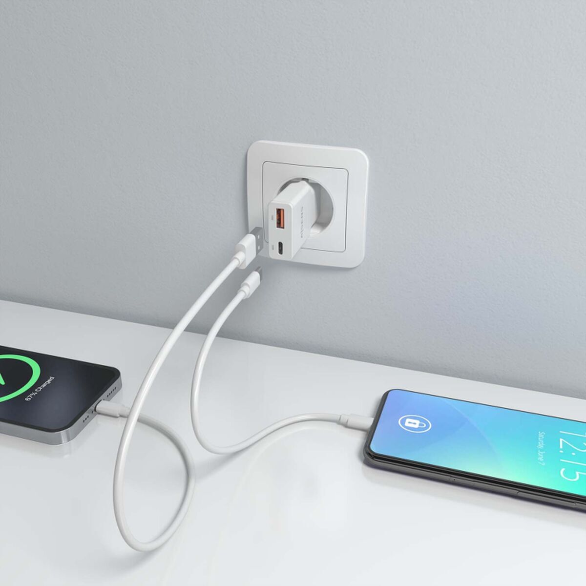 Picture of Wall Charger Aisens ASCH-30W2P046-W White 30 W