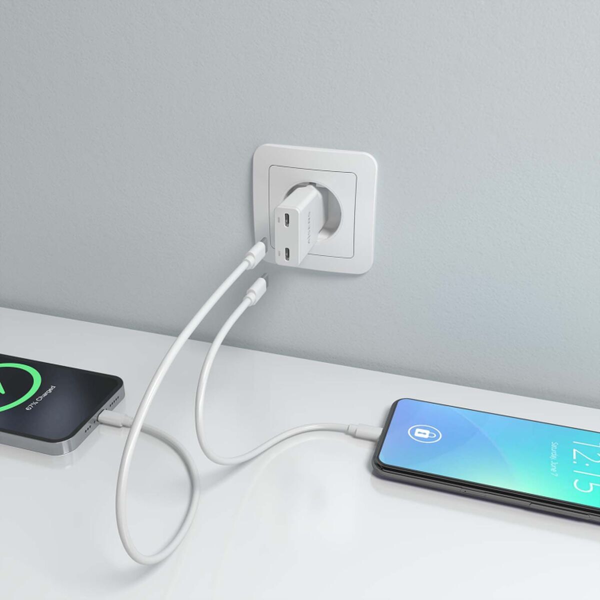 Wall Charger Aisens AISENS ASCH-30W2P048-W White 30 W