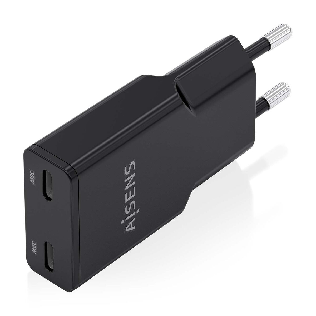 Wall Charger Aisens ASCH-30W2P049-BK Black 30 W