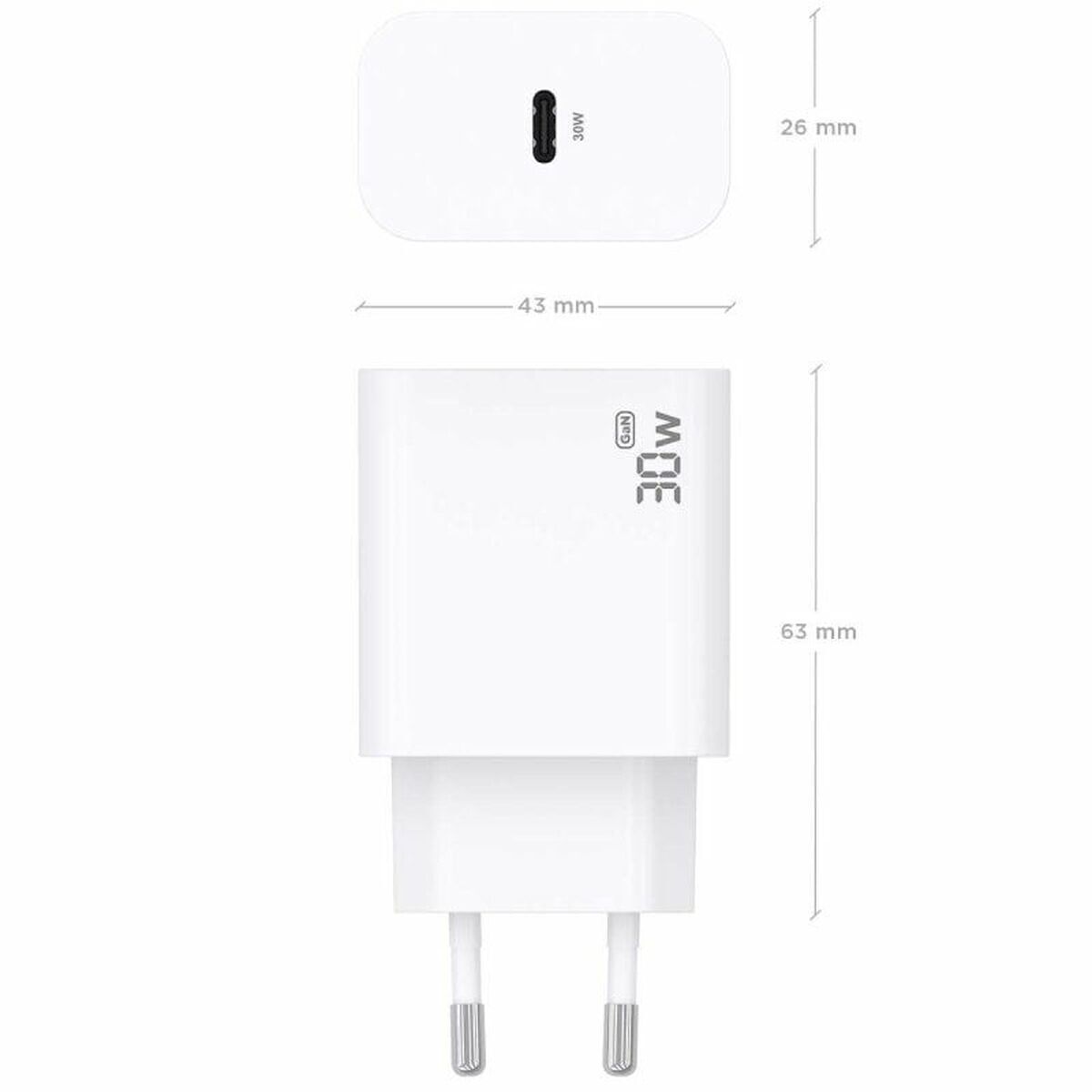 Picture of Wall Charger Aisens A110-0940 White 33 W