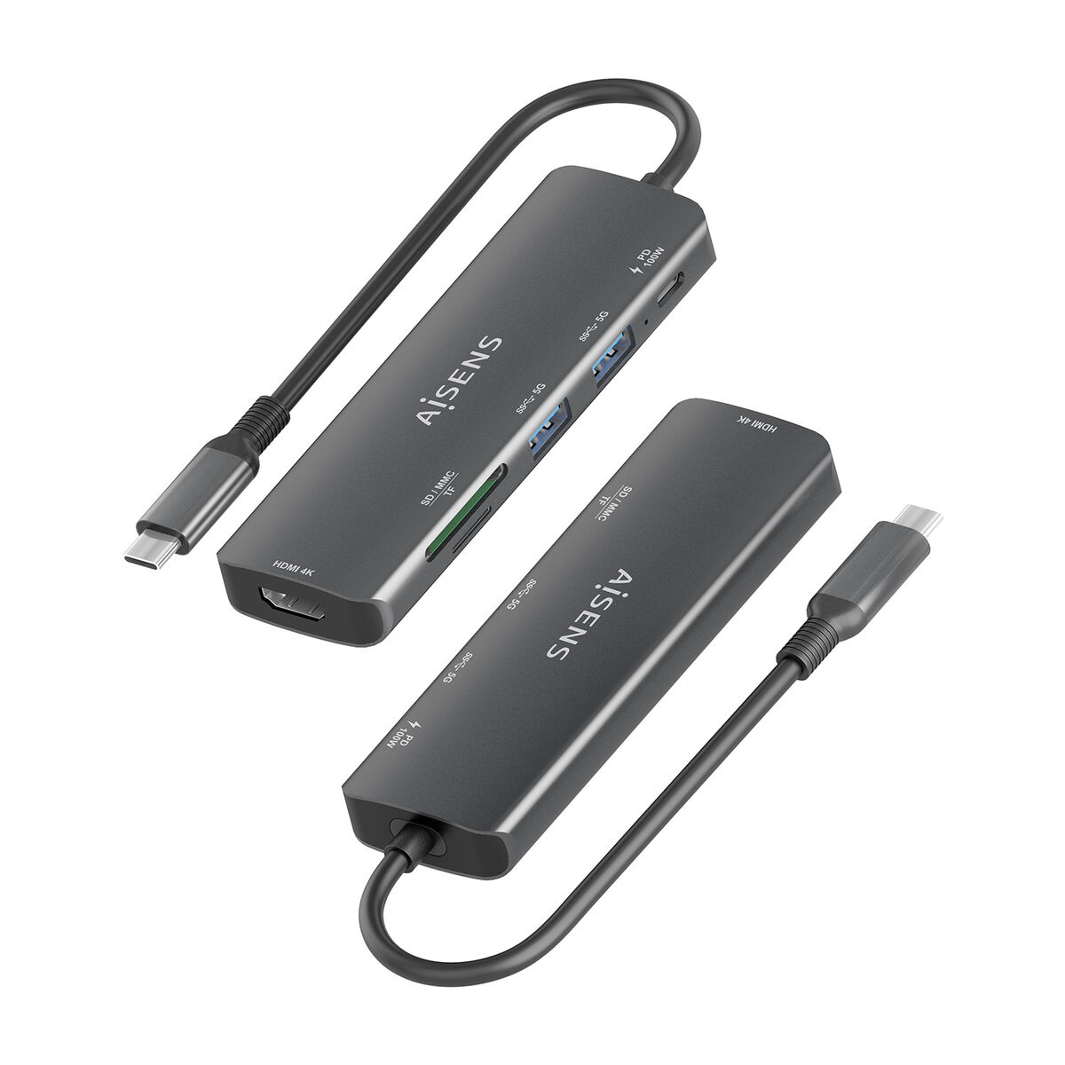 Picture of USB Hub Aisens USB-C DOCK 6 EN 1 GRIS Grey 100 W