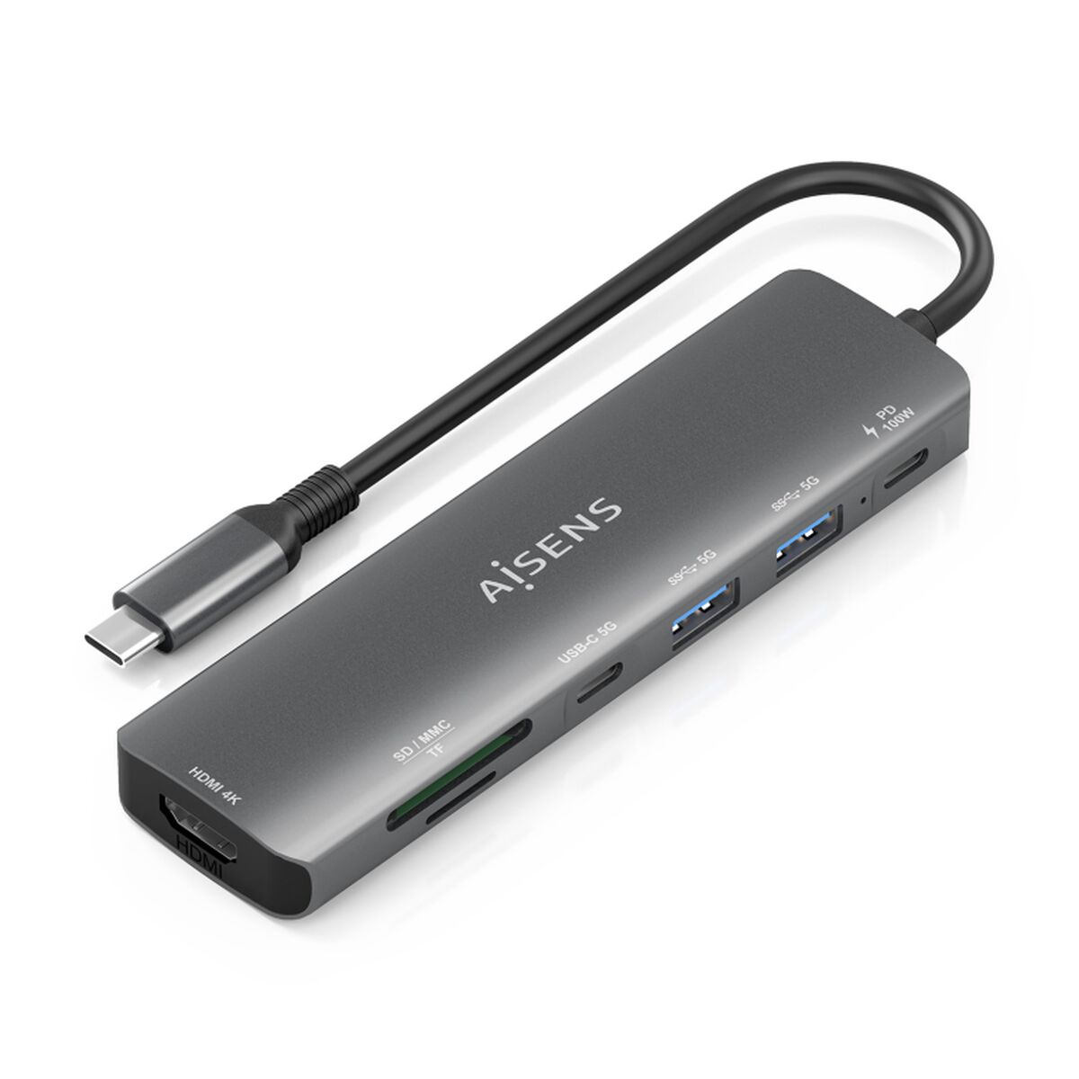 Picture of USB Hub Aisens 7 EN 1 Grey 100 W
