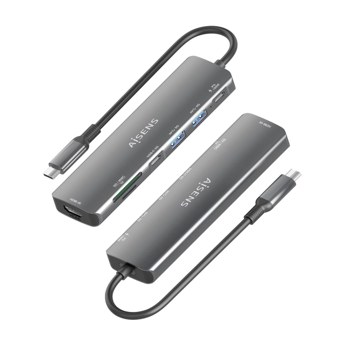 Picture of USB Hub Aisens 7 EN 1 Grey 100 W