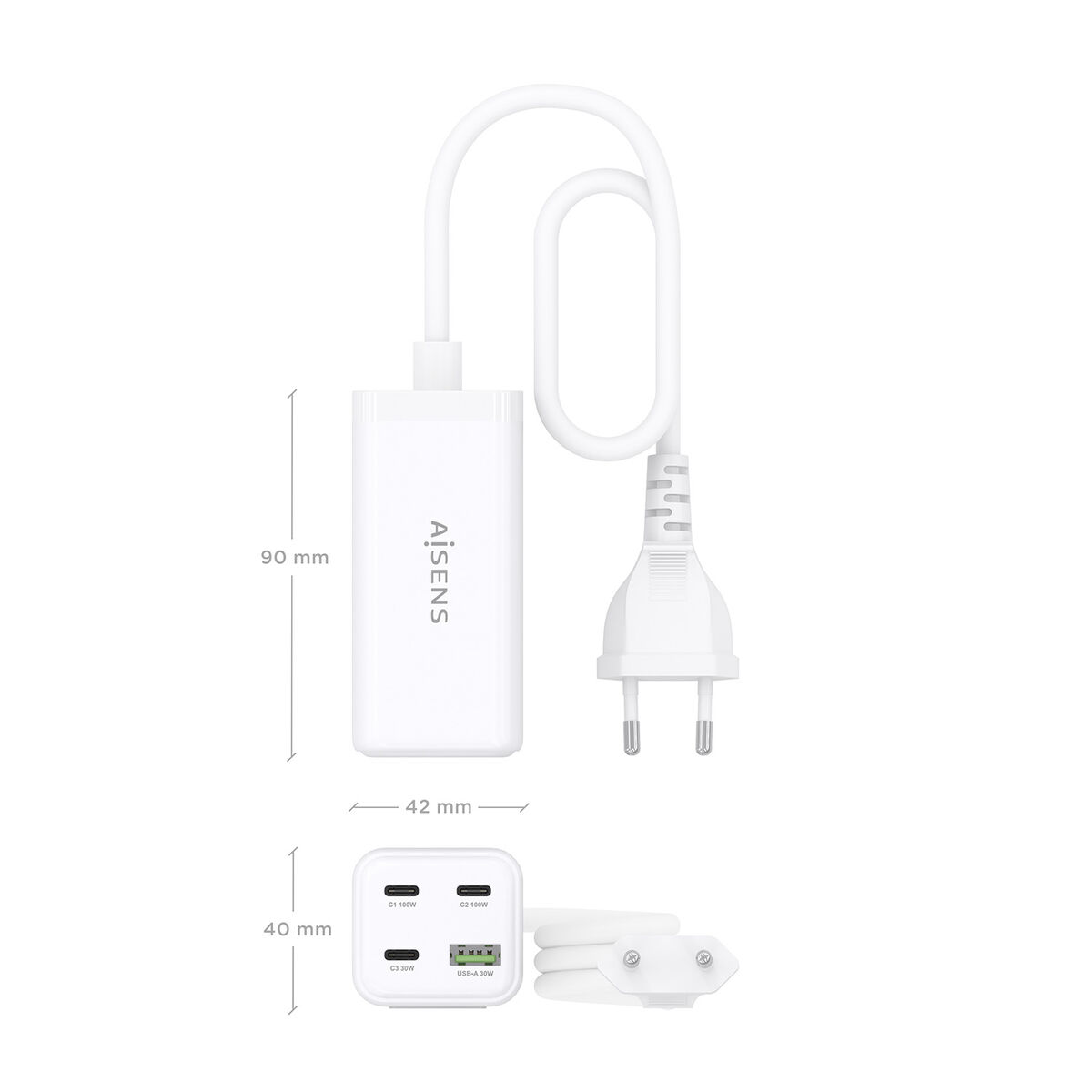 Picture of Wall Charger Aisens GAN White 100 W