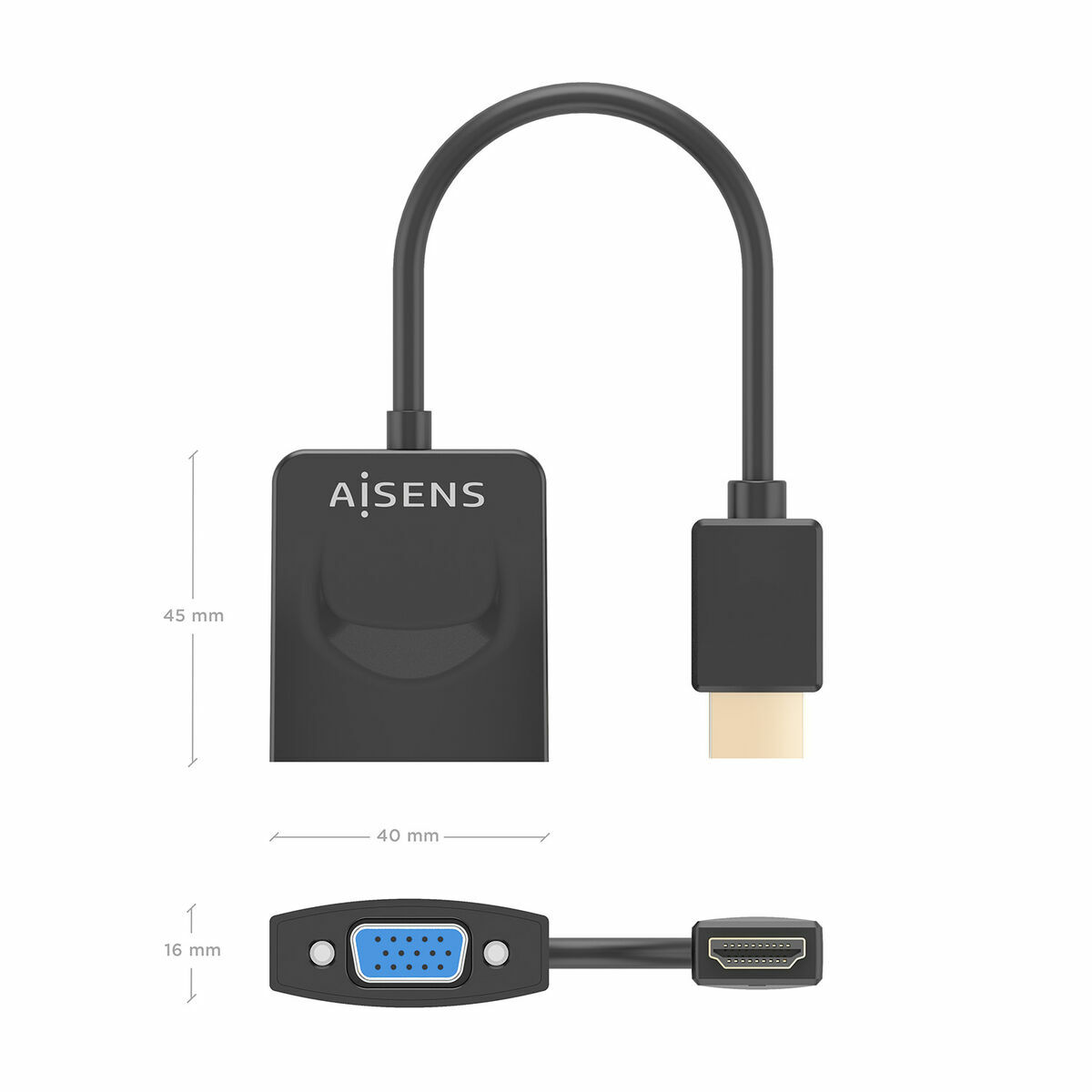 Image de Câble USB Aisens A122-0947 15 cm Noir