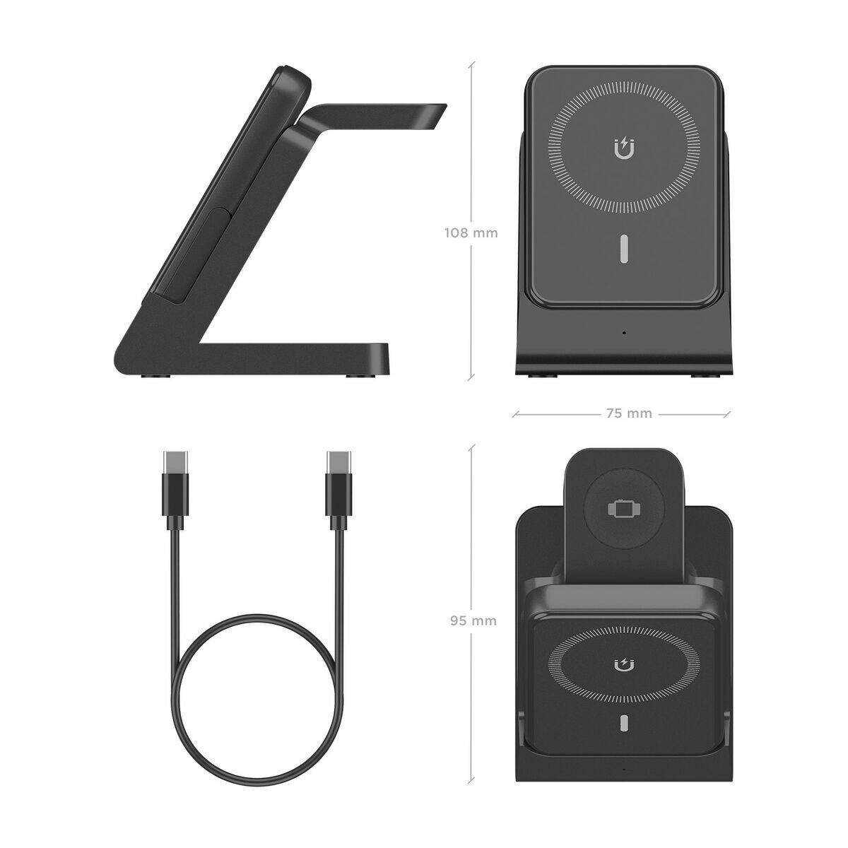 Afbeeldingen van Cordless Charger Aisens ASCH-15W4WC064-BK Black 15 W
