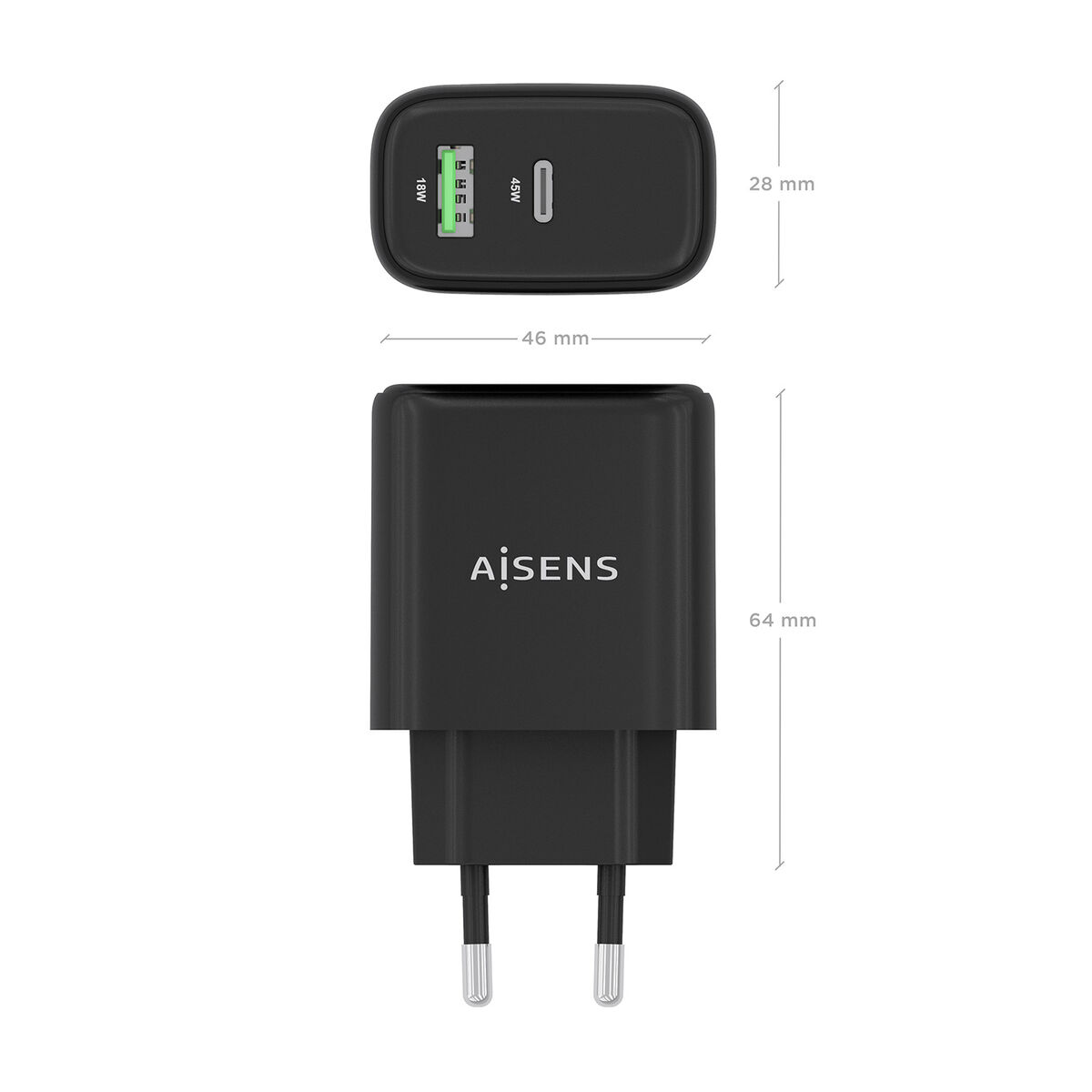 Image de Wall Charger Aisens A110-0972 Black