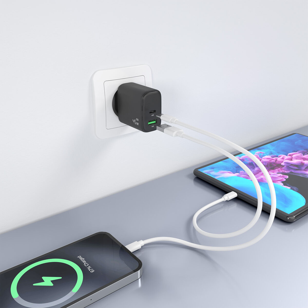 Image de Wall Charger Aisens A110-0972 Black