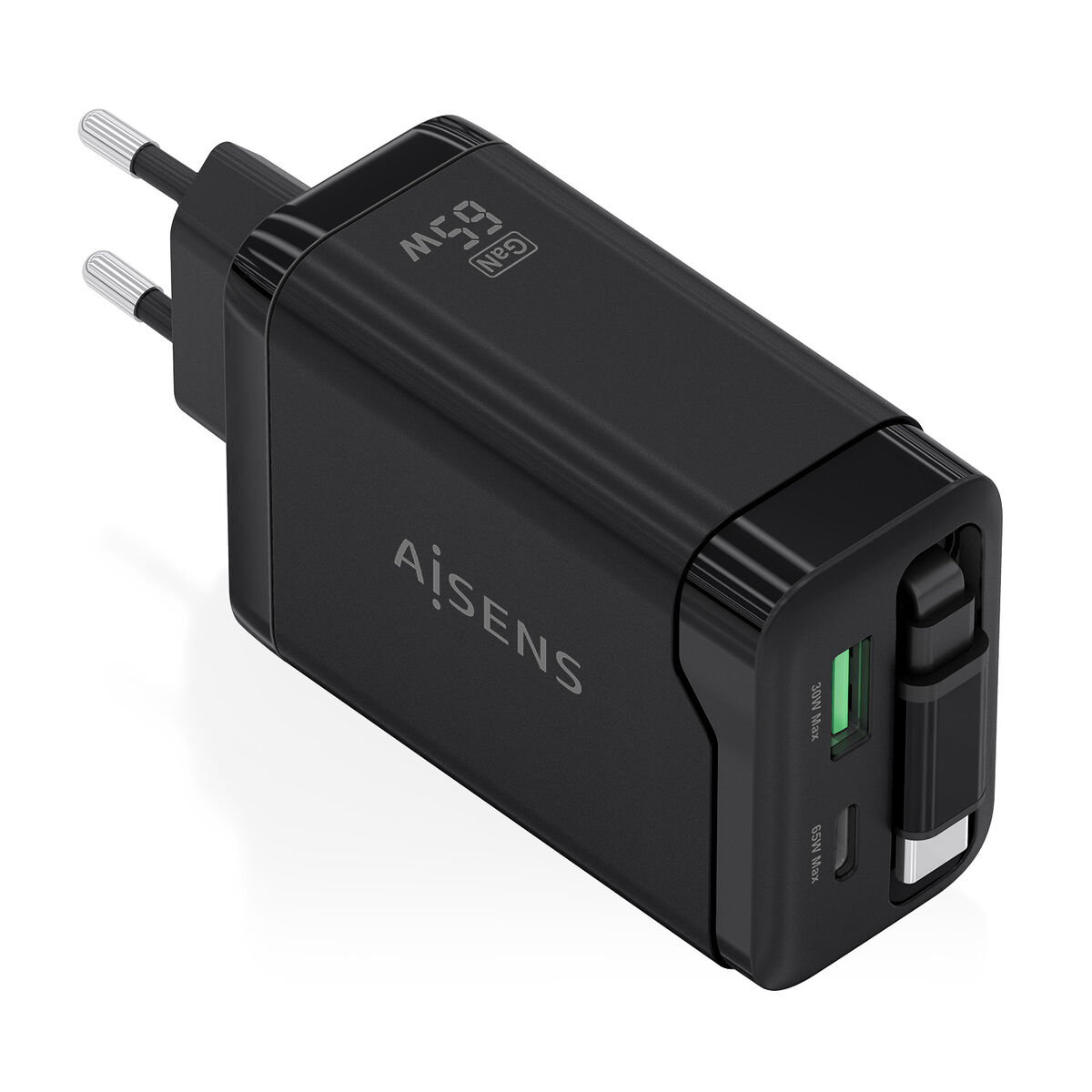 Image de Wall Charger Aisens ASCH-65W3P071-BK Black