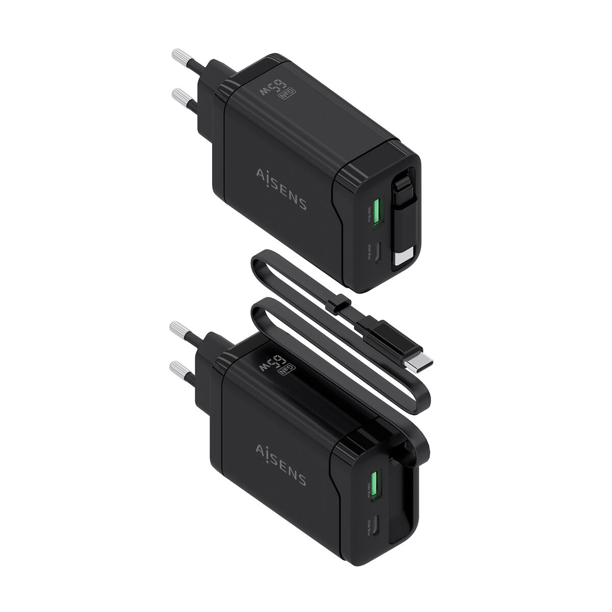 Image de Wall Charger Aisens ASCH-65W3P071-BK Black
