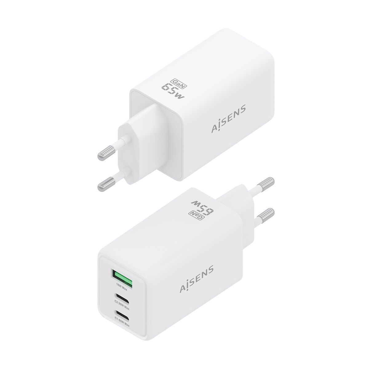 Image de Wall Charger Aisens ASCH-65W3P072-W White
