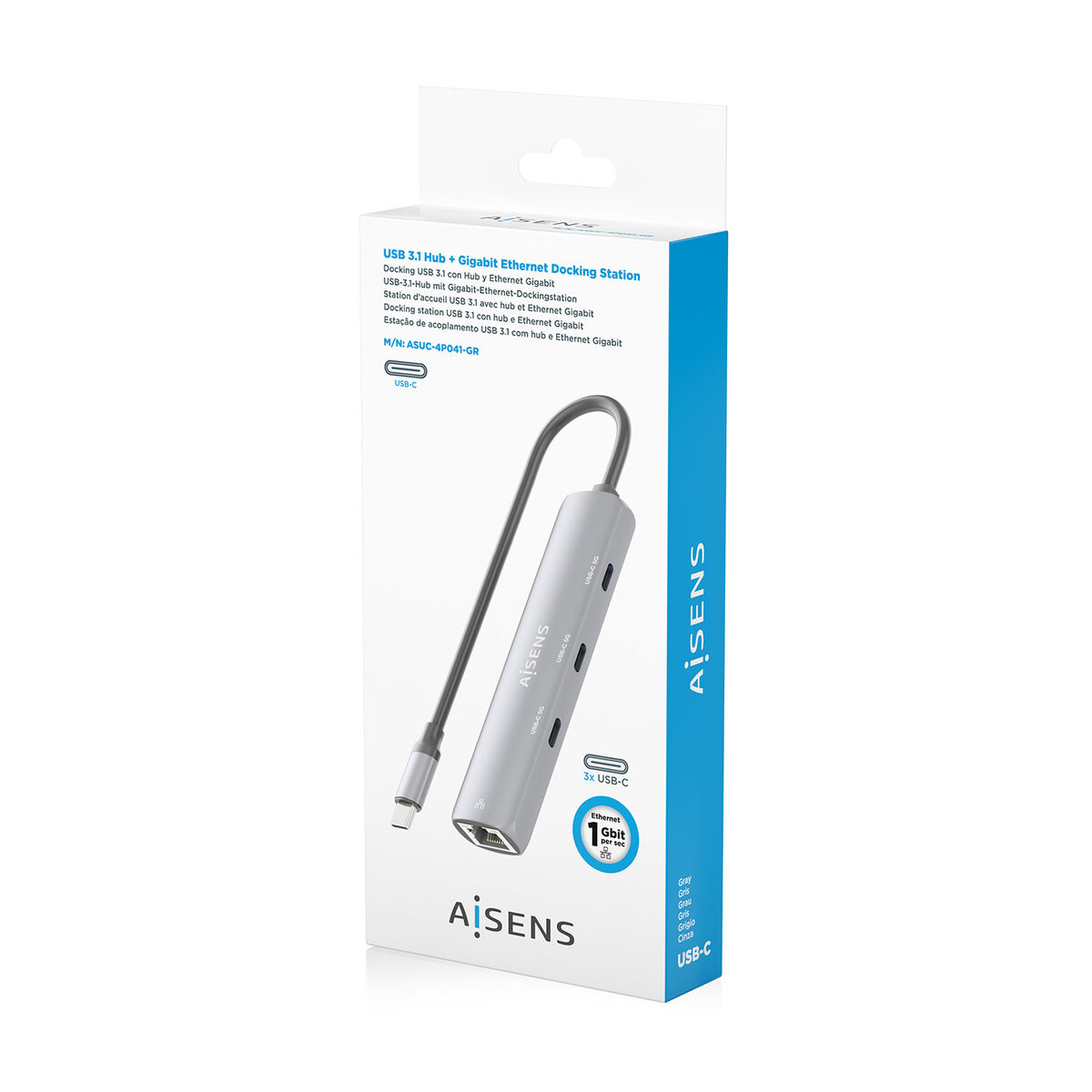 Picture of USB Hub Aisens ASUC-4P041-GR Grey